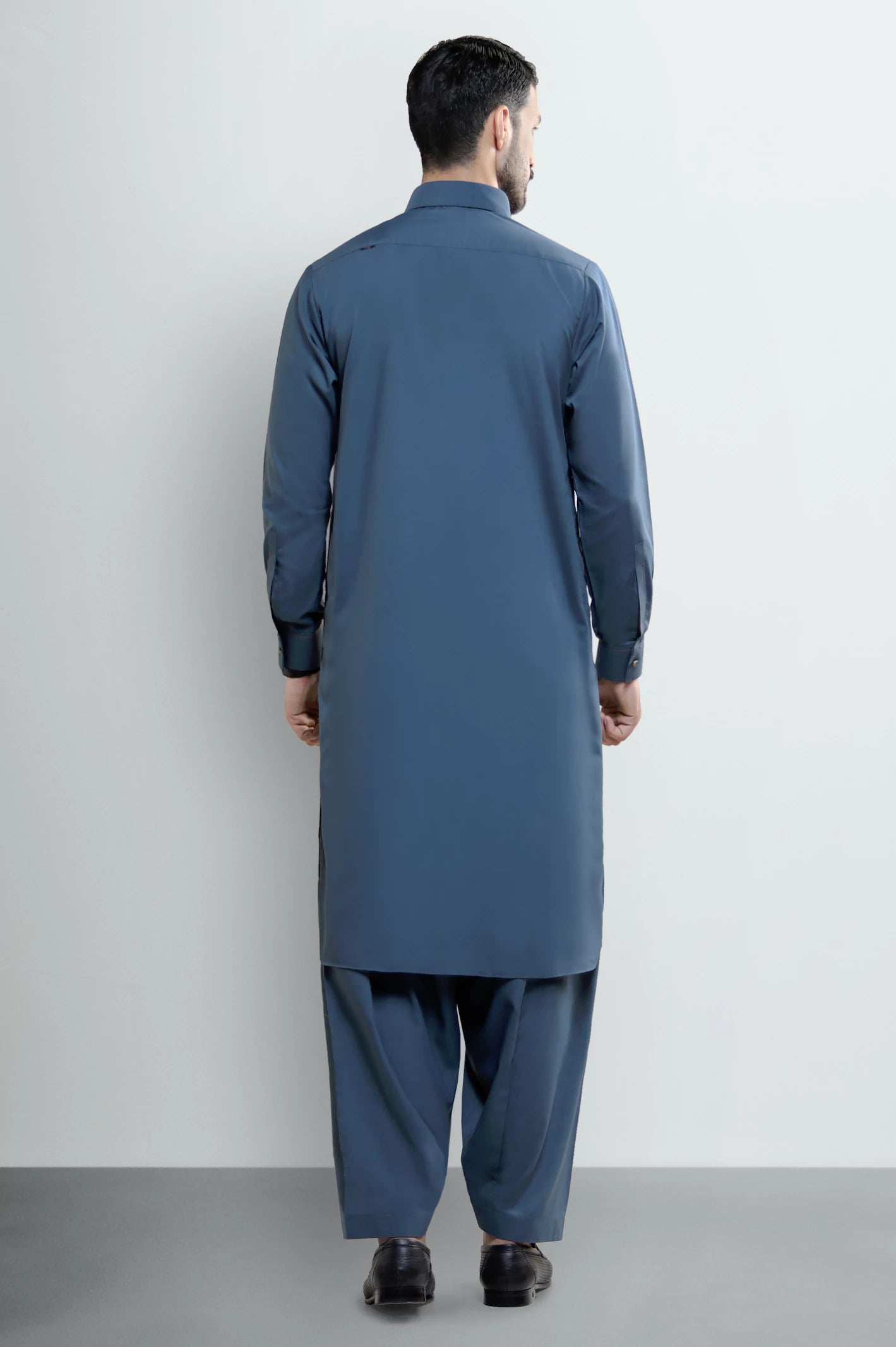 Blue Wash & Wear Shalwar Kameez - Image 4
