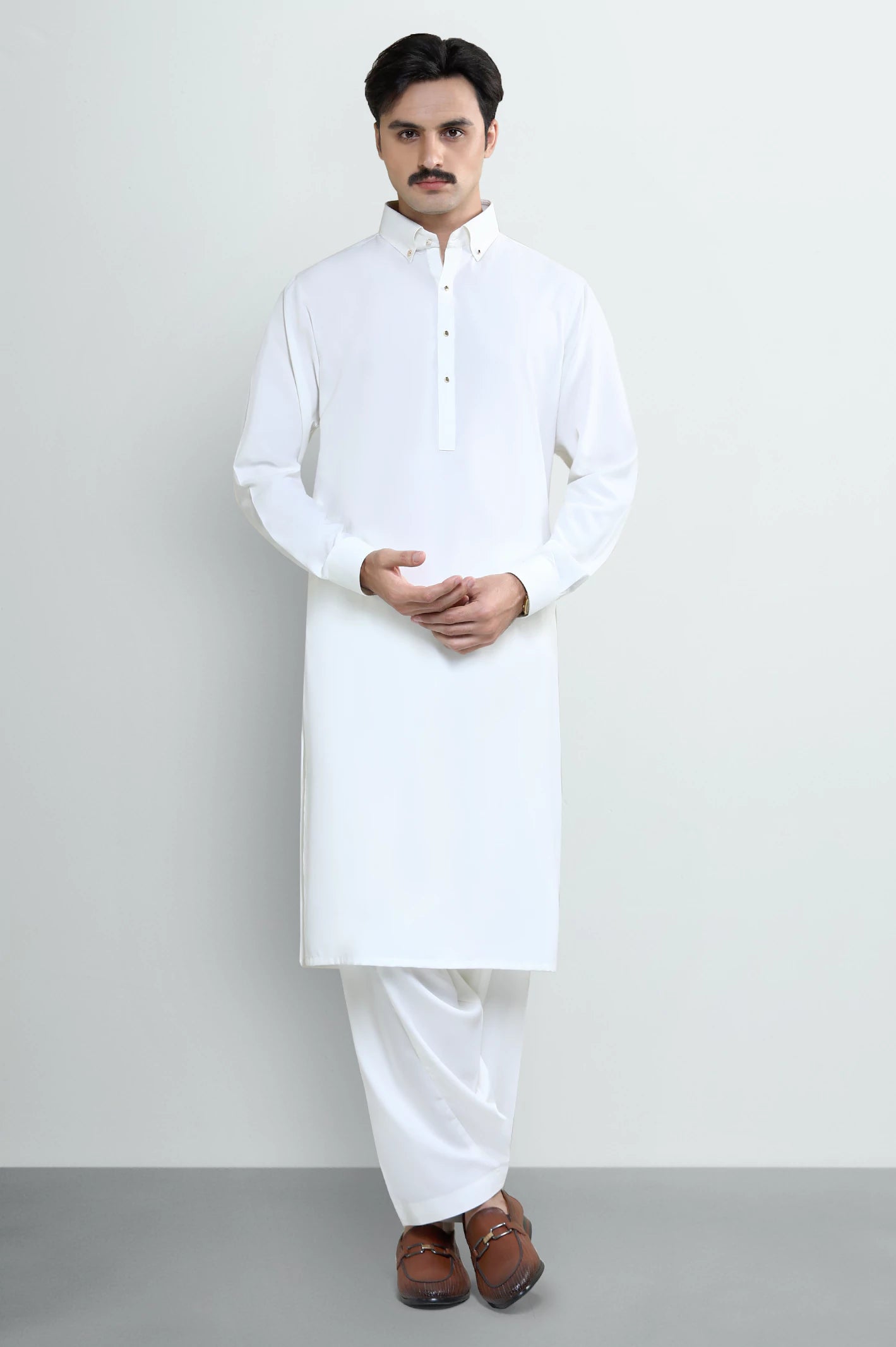 Off White Wash Wear Shalwar Kameez - Image 2
