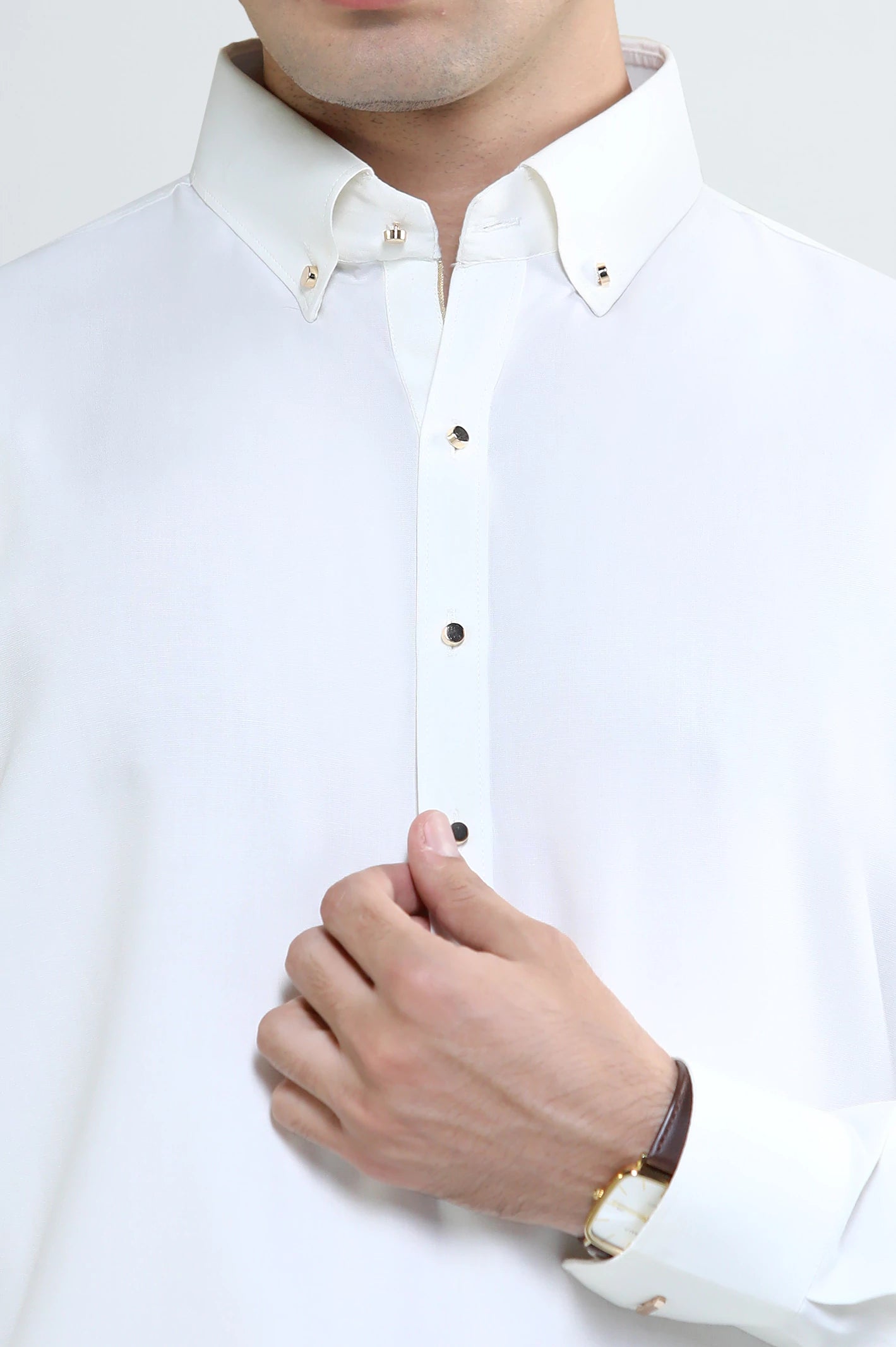Off White Wash Wear Shalwar Kameez - Image 3