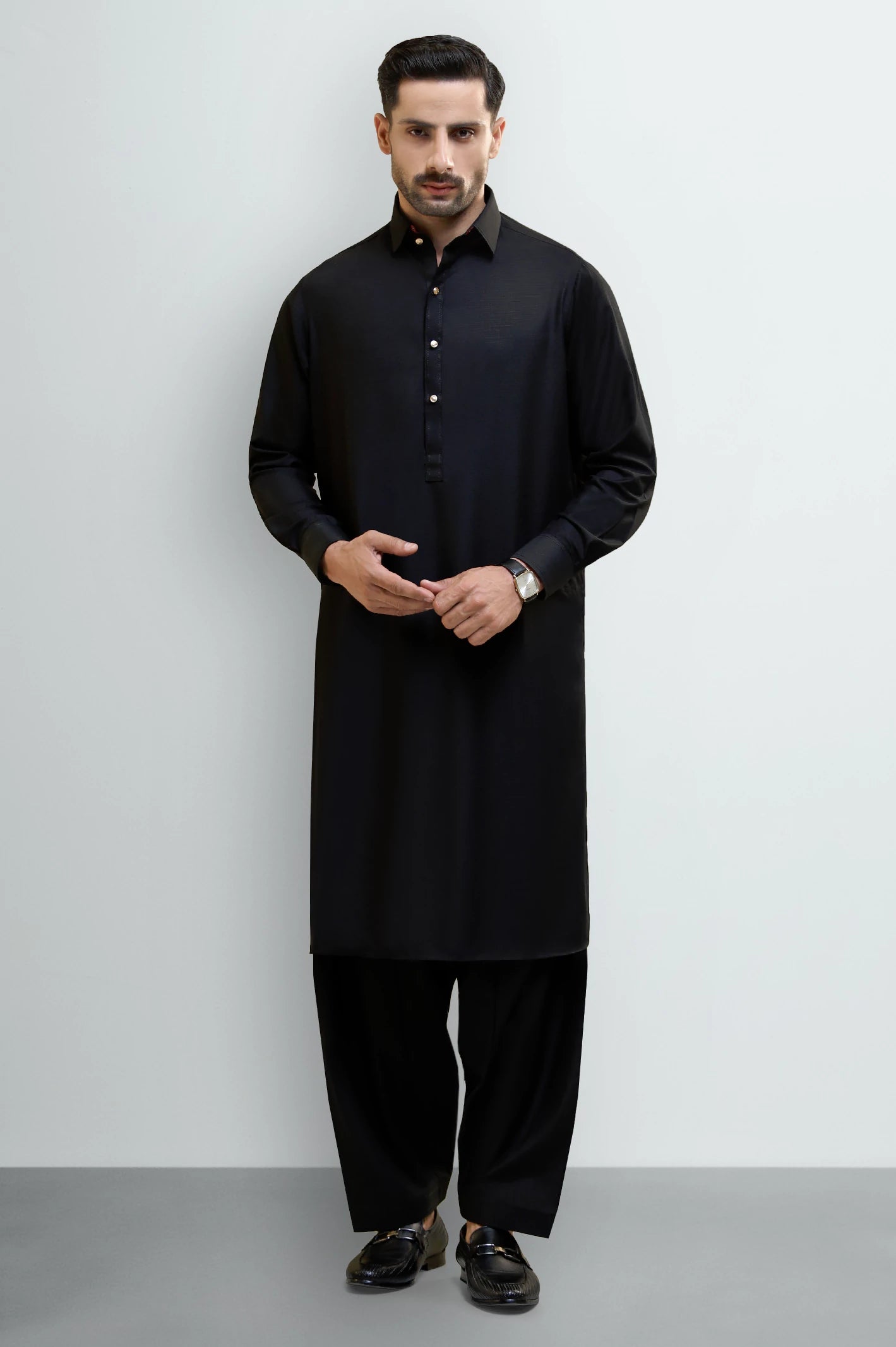 Black Wash & Wear Shalwar Kameez