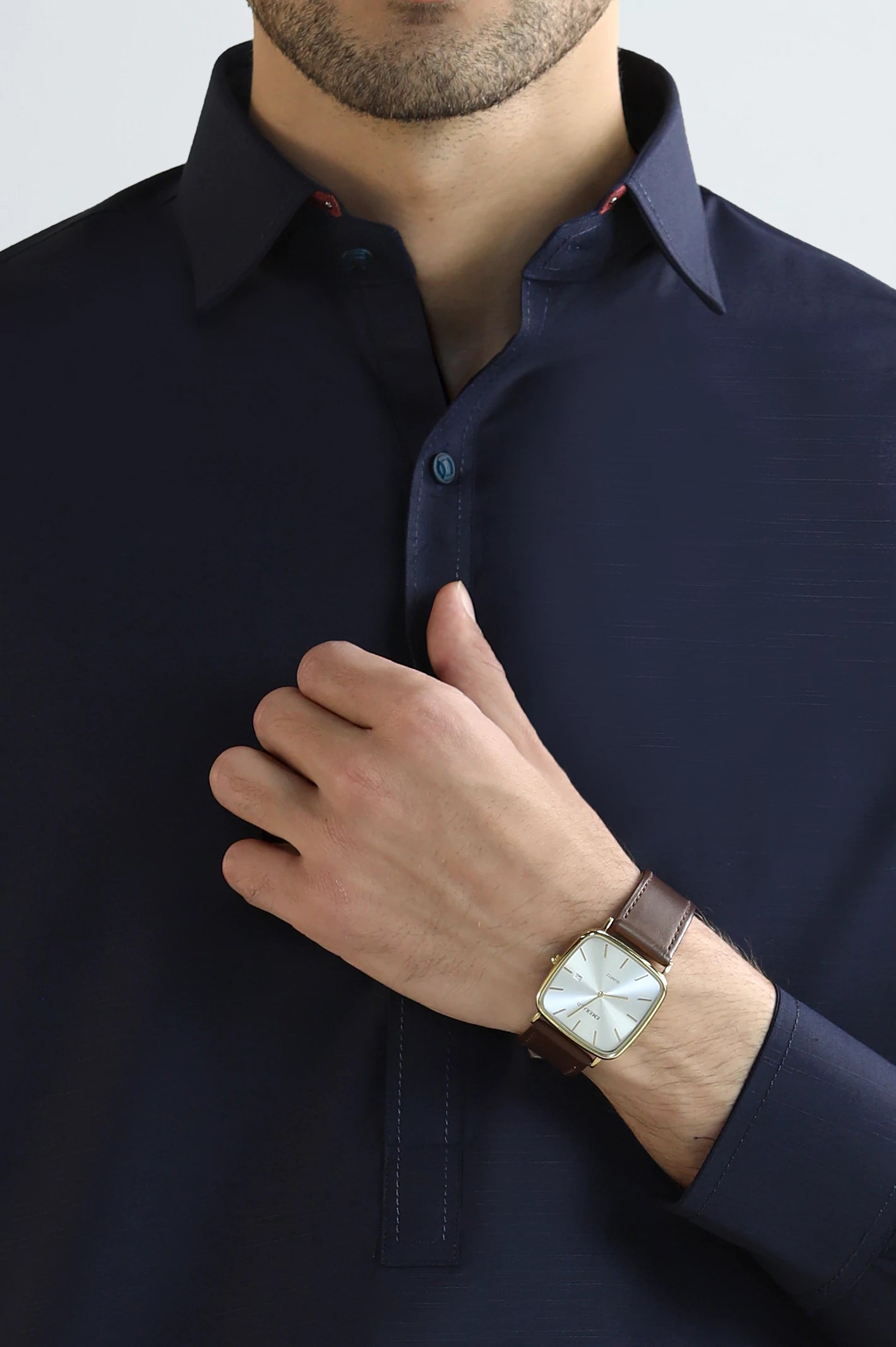 Navy Blue Wash & Wear Shalwar Kameez - Image 3