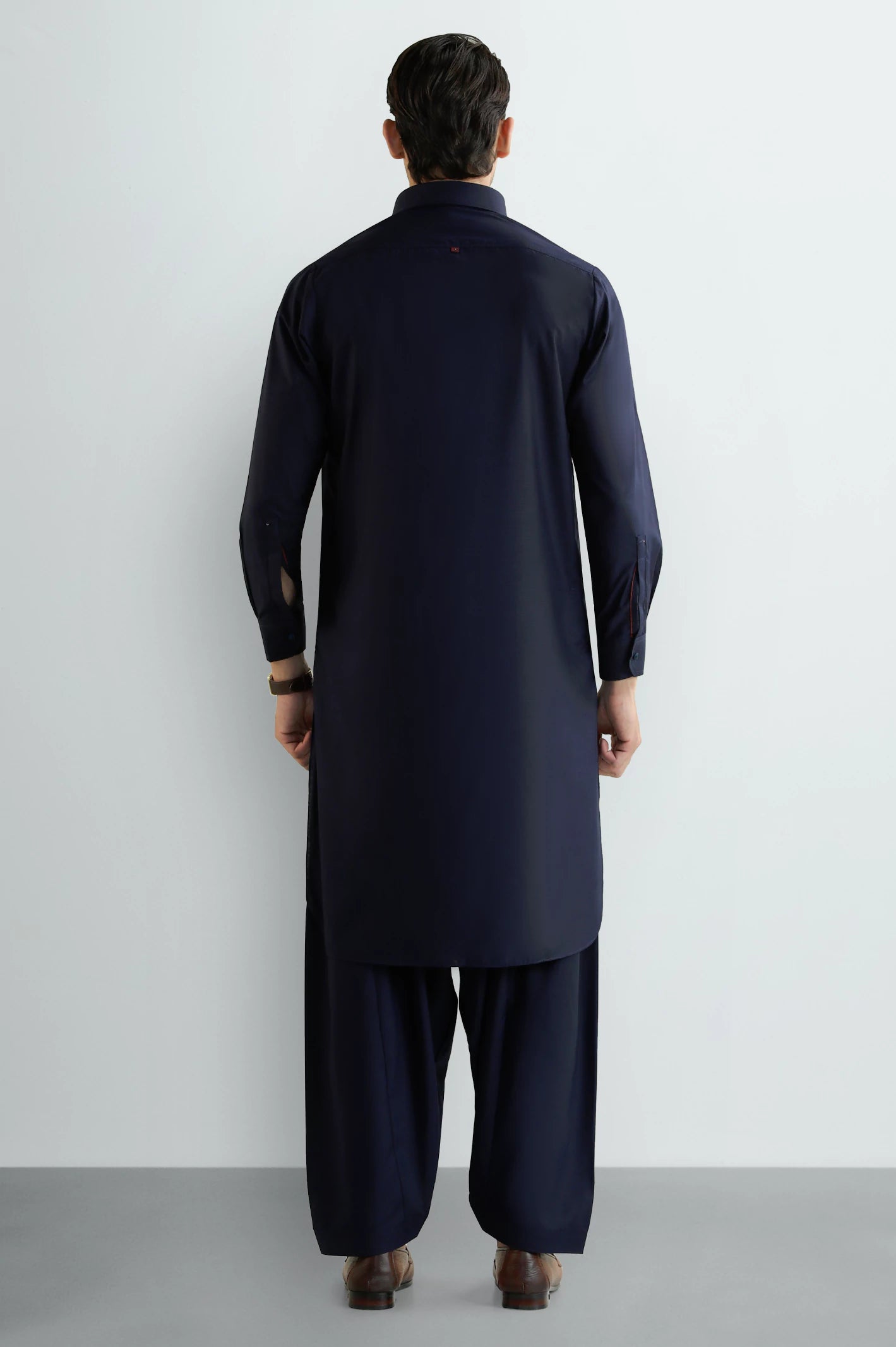 Navy Blue Wash & Wear Shalwar Kameez - Image 4