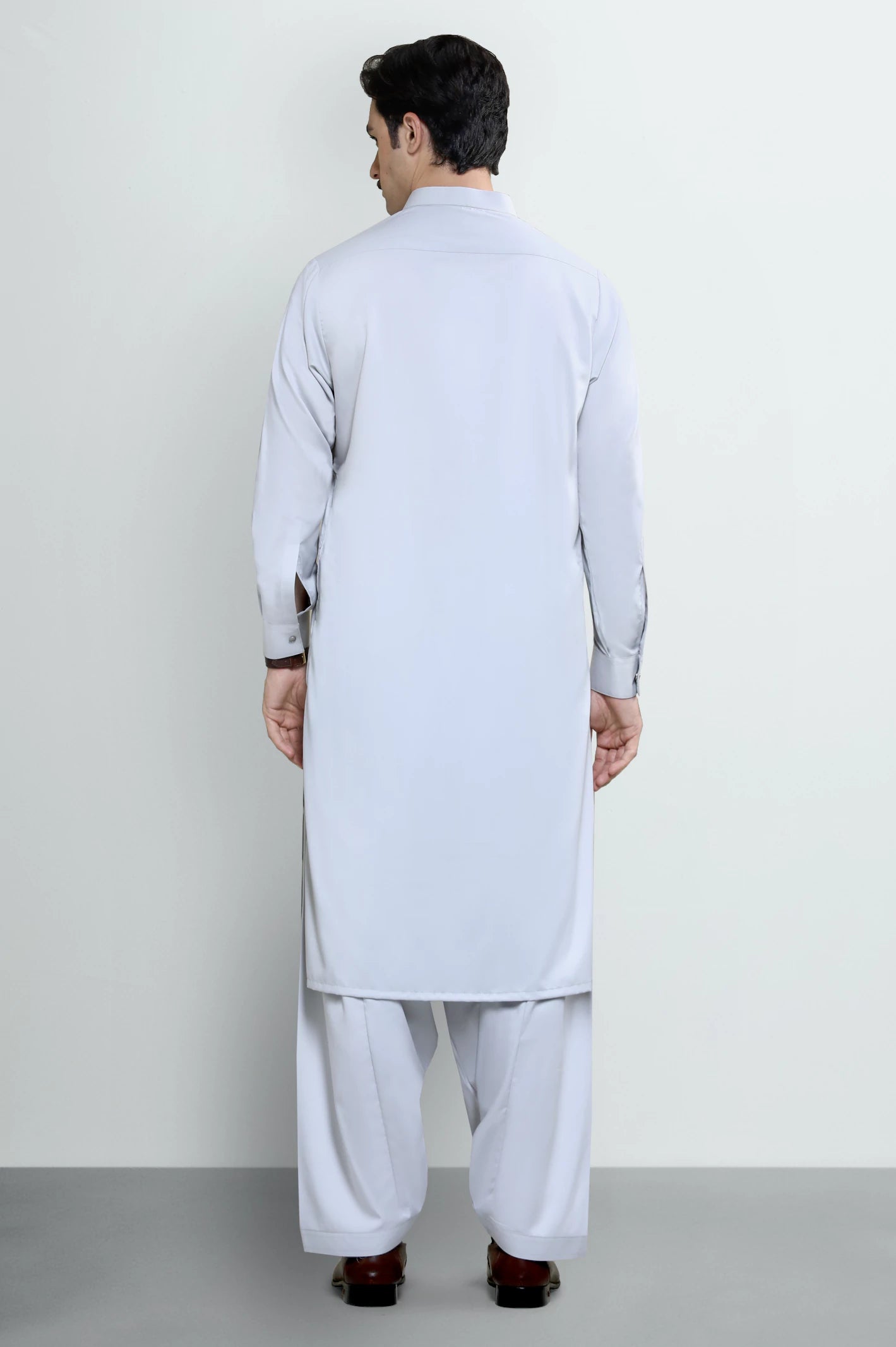 Ash Grey Wash & Wear Shalwar Kameez - Image 4