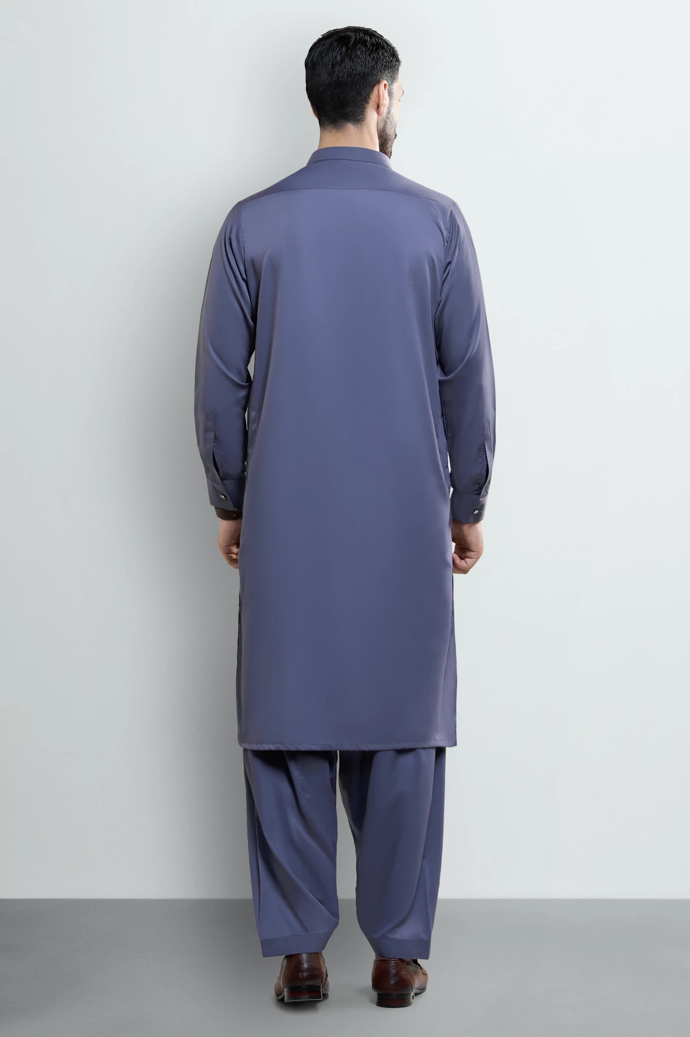 Grey Wash & Wear Shalwar Kameez - Image 4