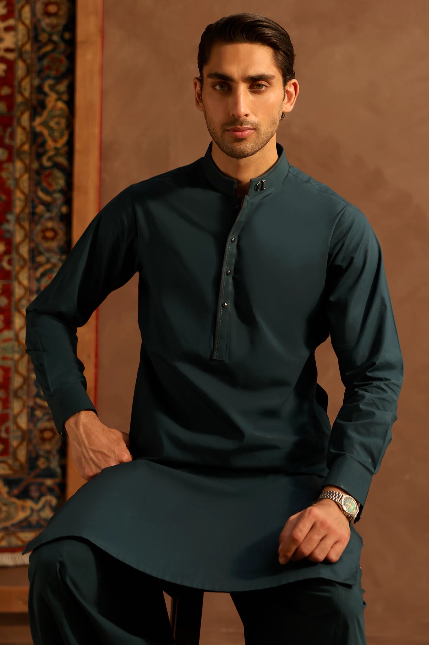 Blue Wash & Wear Shalwar Kameez - Image 2