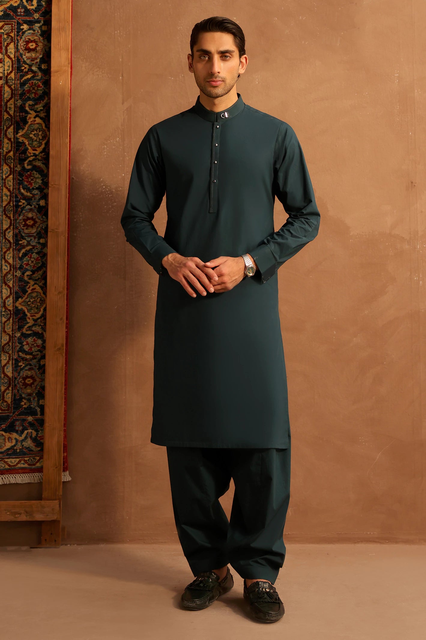 Blue Wash & Wear Shalwar Kameez - Image 4