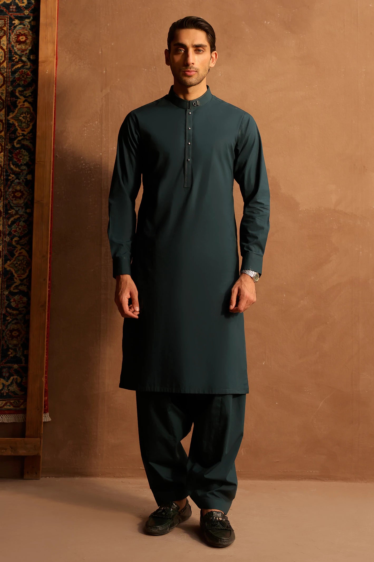 Blue Wash & Wear Shalwar Kameez - Image 5