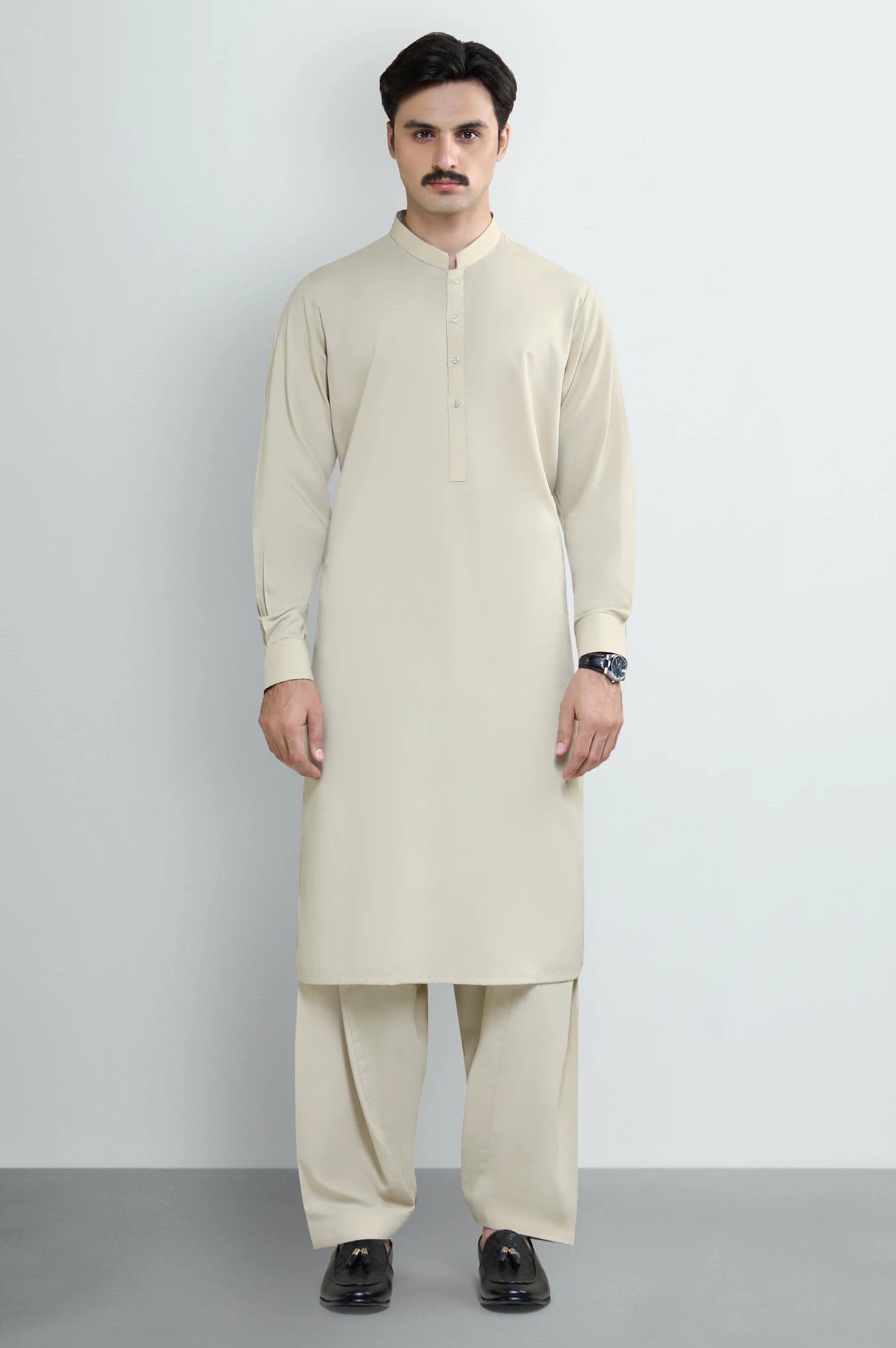 Beige Wash & Wear Shalwar Kameez - Image 2