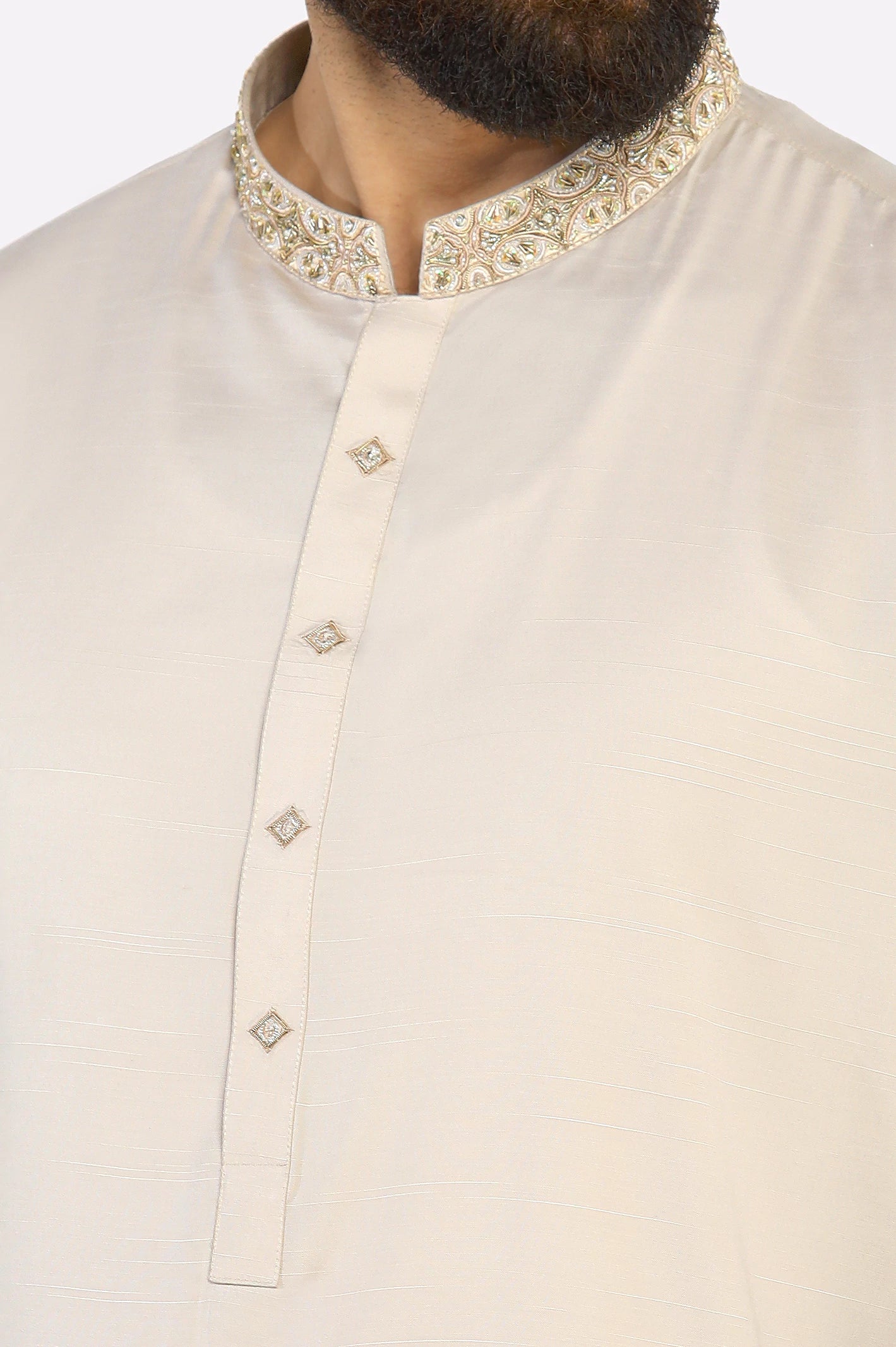 Light Beige Wash & Wear Shalwar Kameez - Image 3