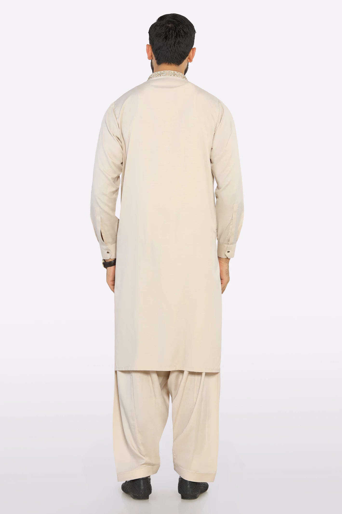 Light Beige Wash & Wear Shalwar Kameez - Image 4
