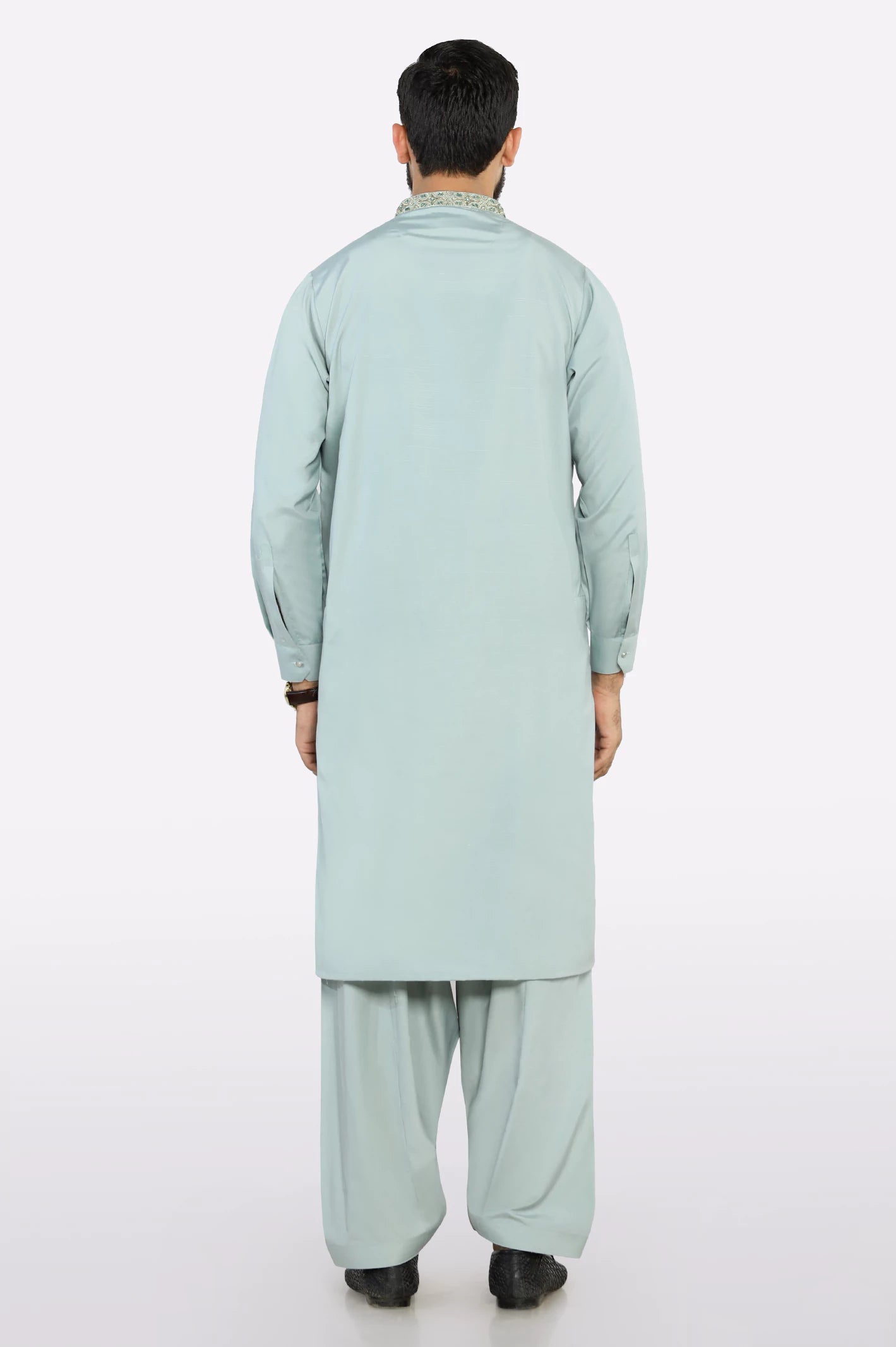 Light Green Wash & Wear Shalwar Kameez - Image 4