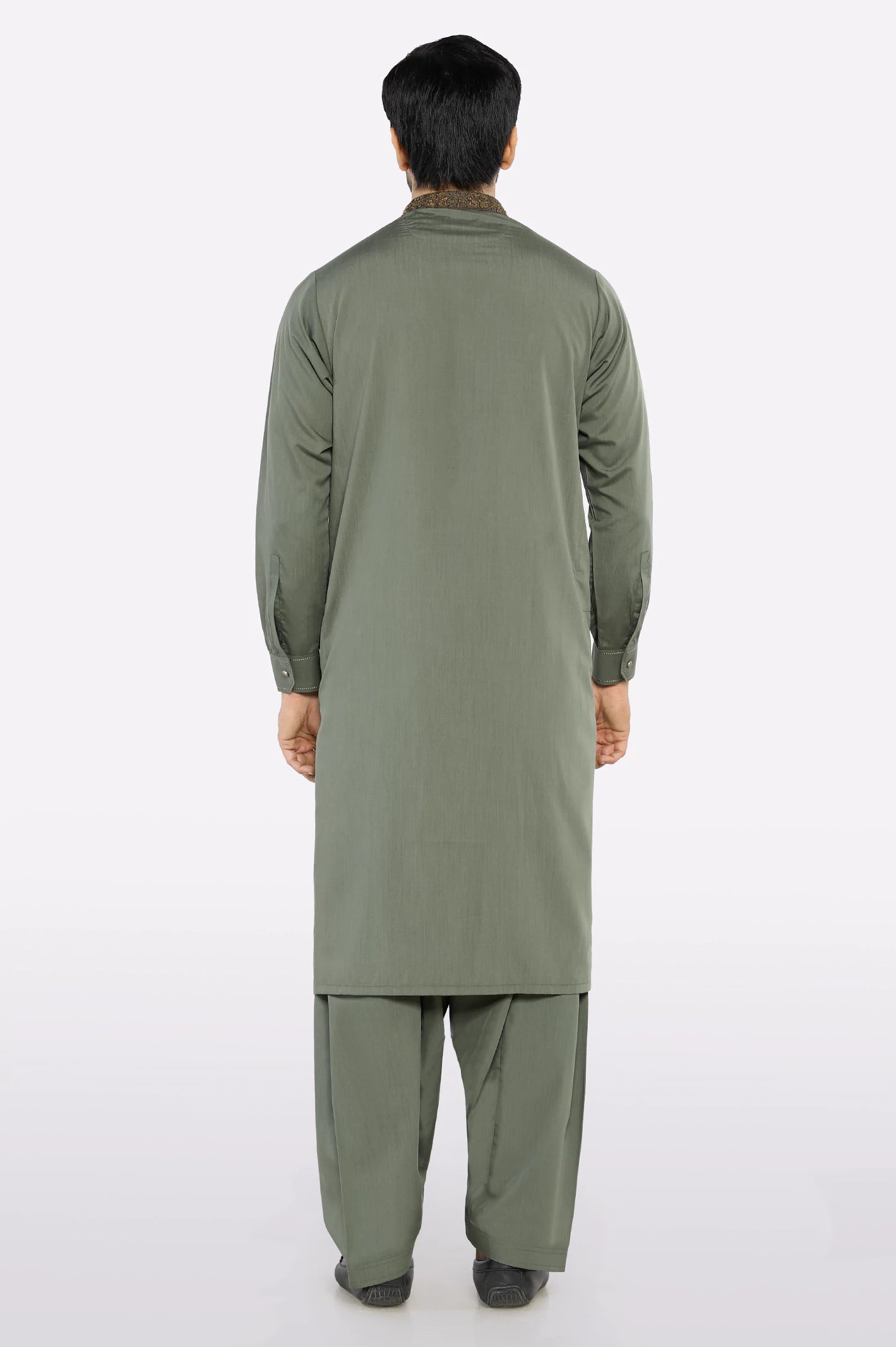 Green Wash & Wear Shalwar Kameez - Image 4