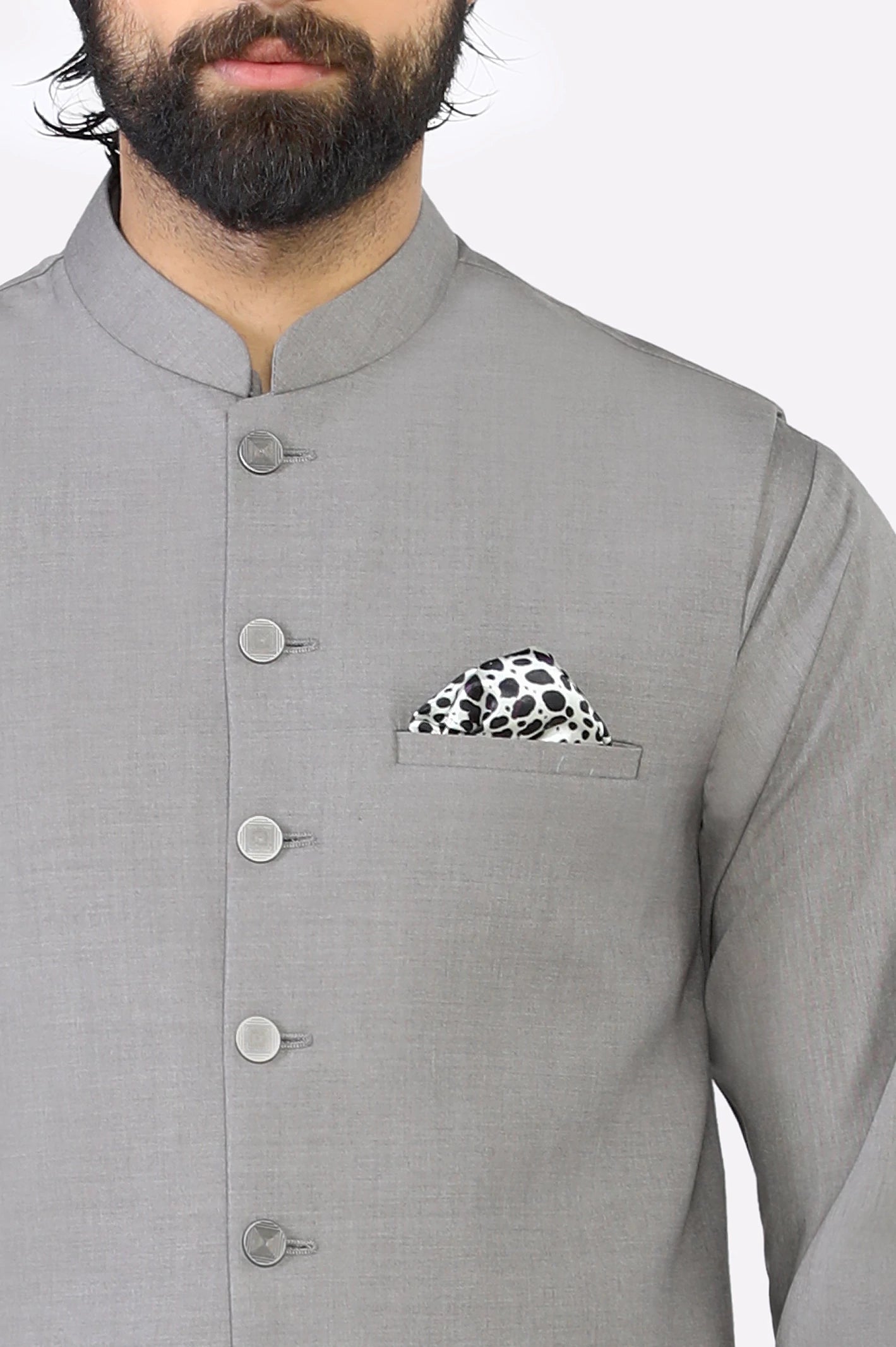Light Beige Shalwar Kameez with Waistcoat - Image 3