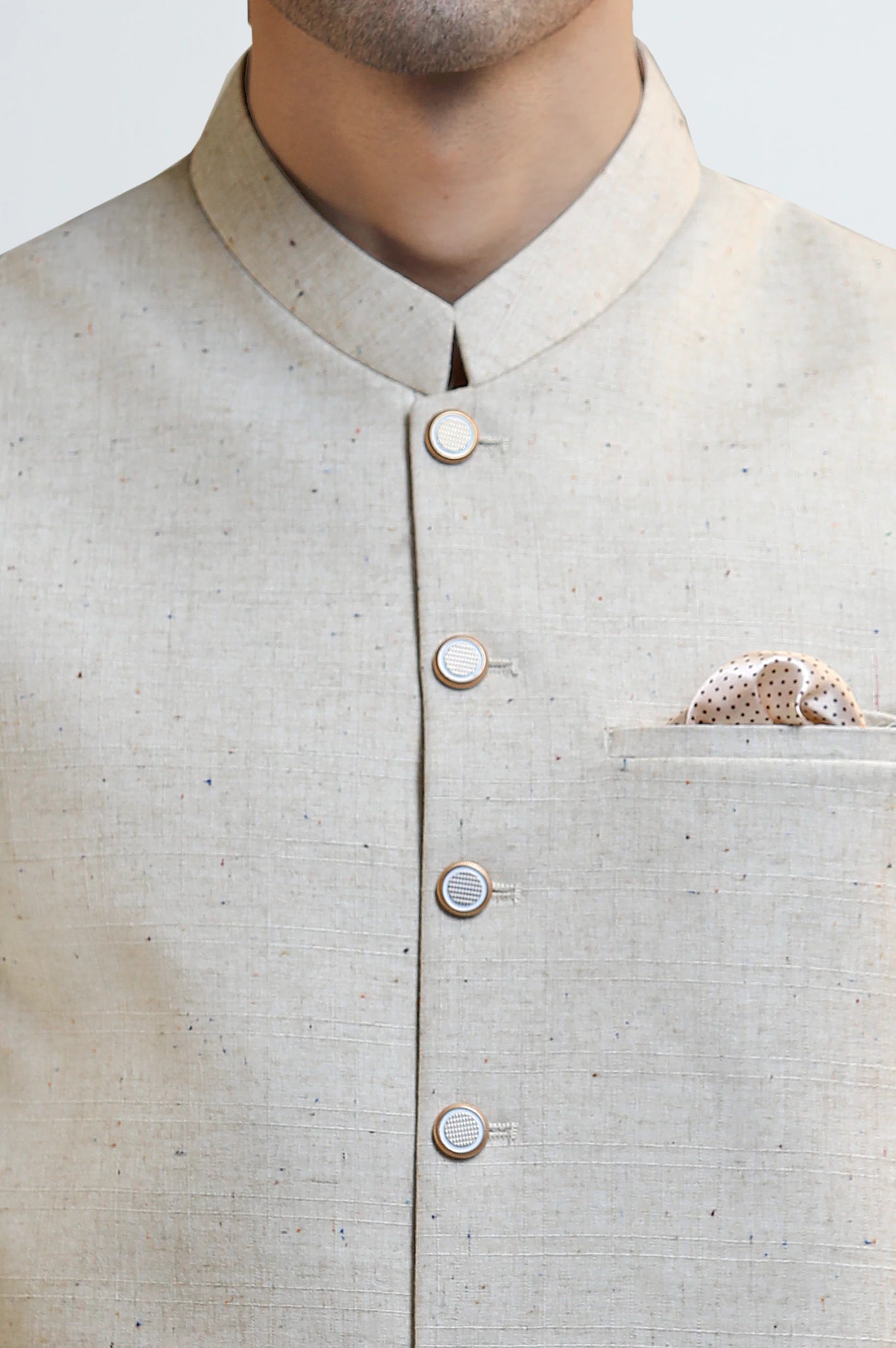 Sand Shalwar Kameez with Waistcoat - Image 3