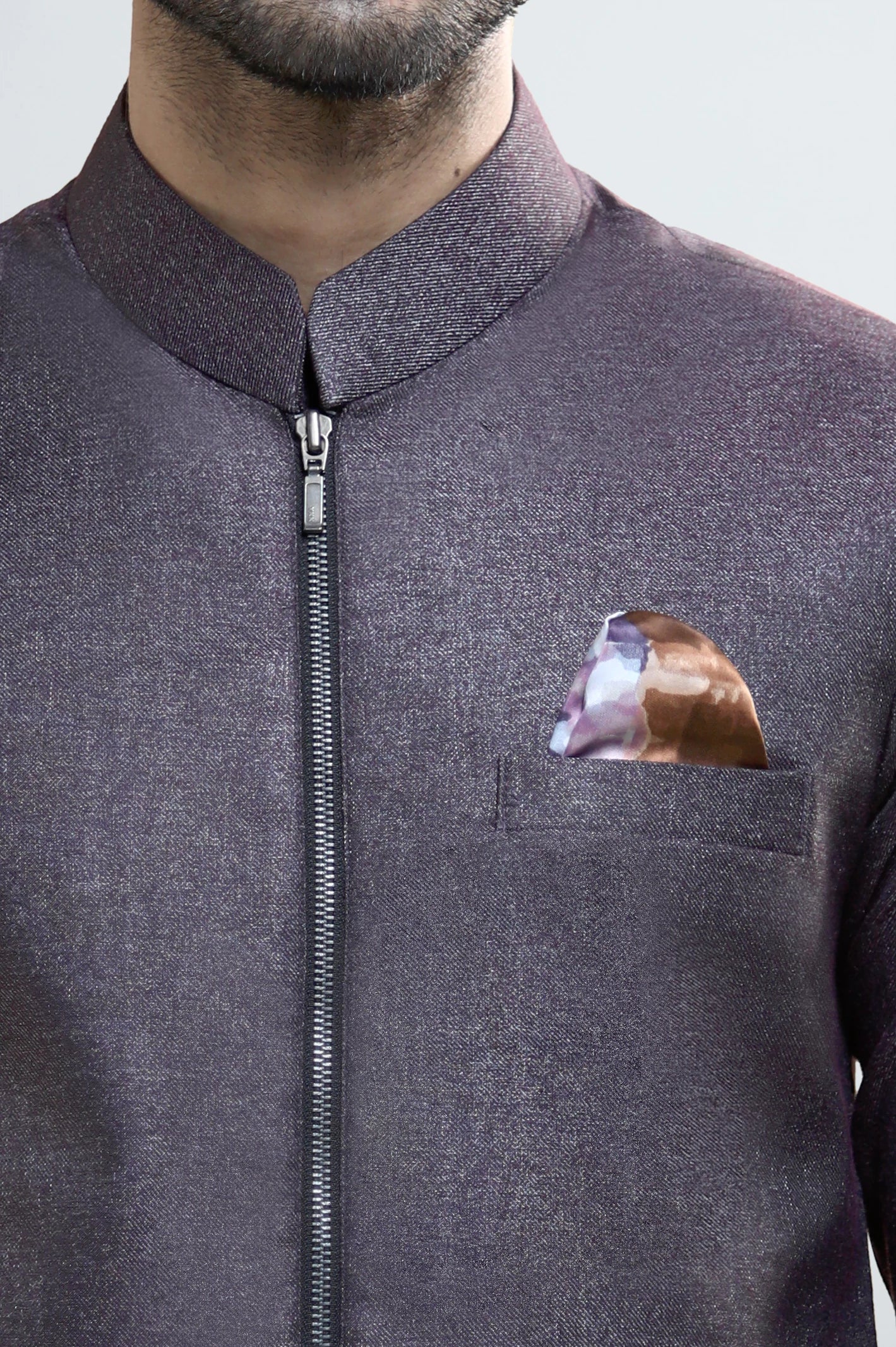 Purple Shalwar Kameez with Waistcoat - Image 3