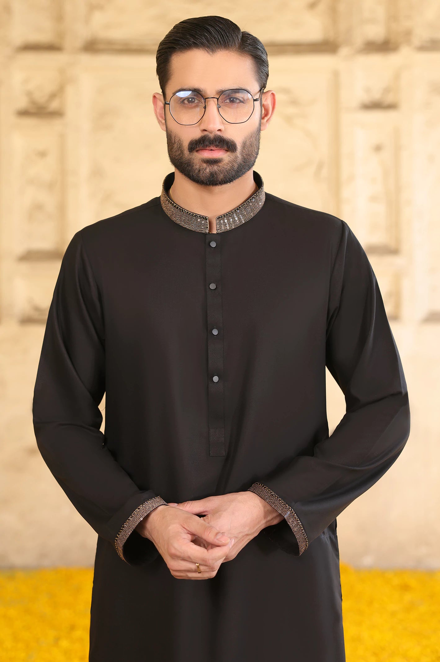 Black Wash & Wear Kurta Pajama
