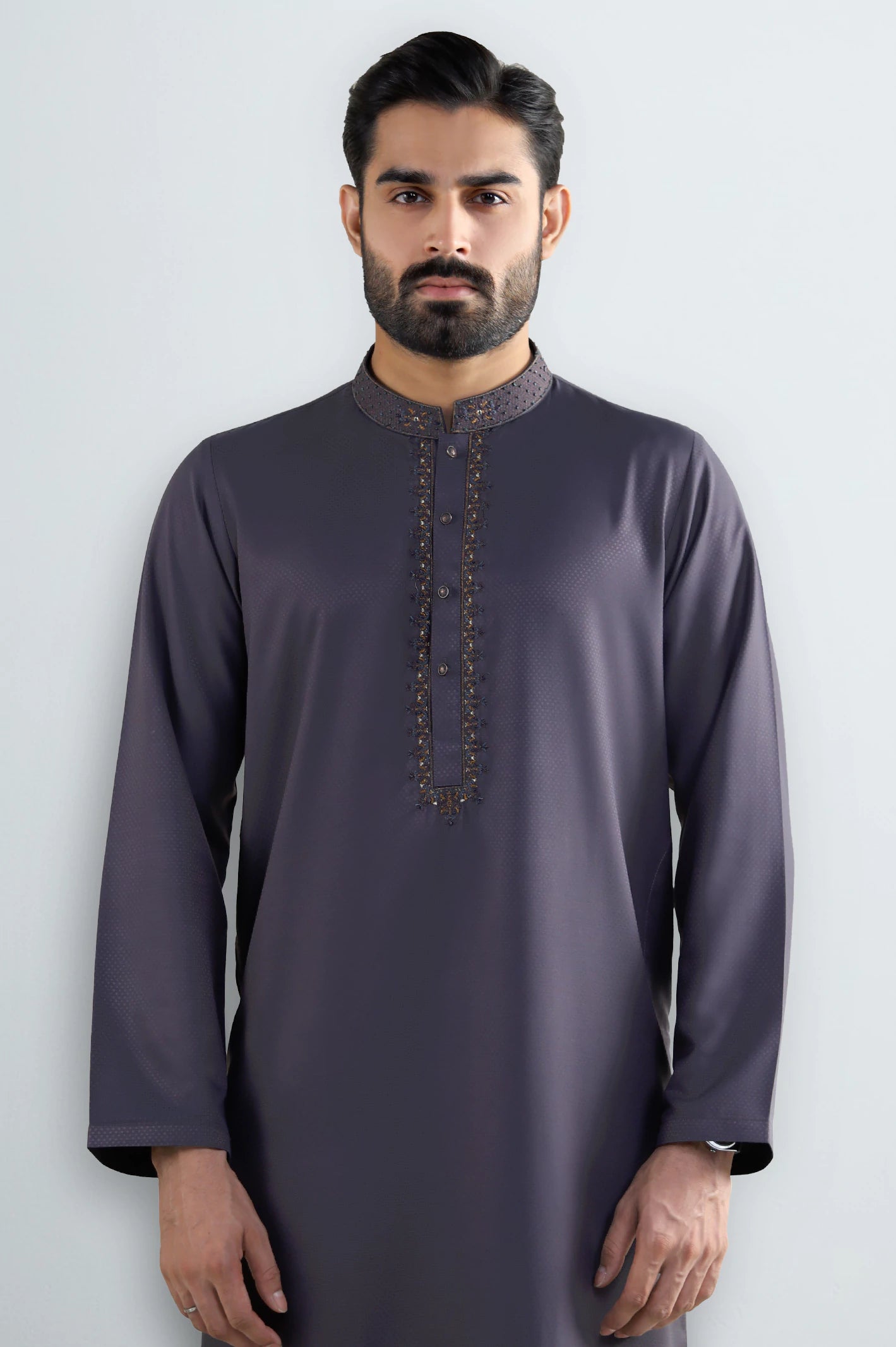 Brown Wash & Wear Kurta Pajama
