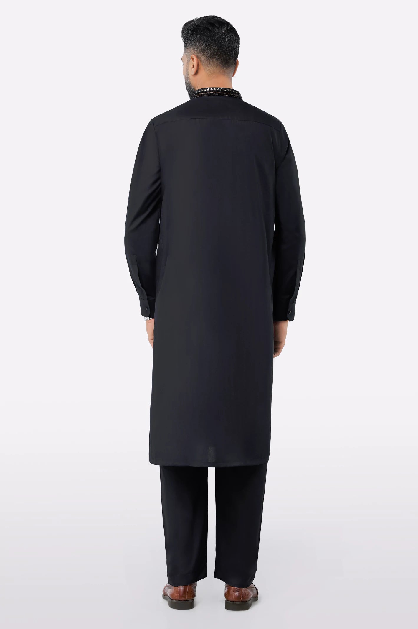 Black Wash & Wear Shalwar Kameez - Image 4