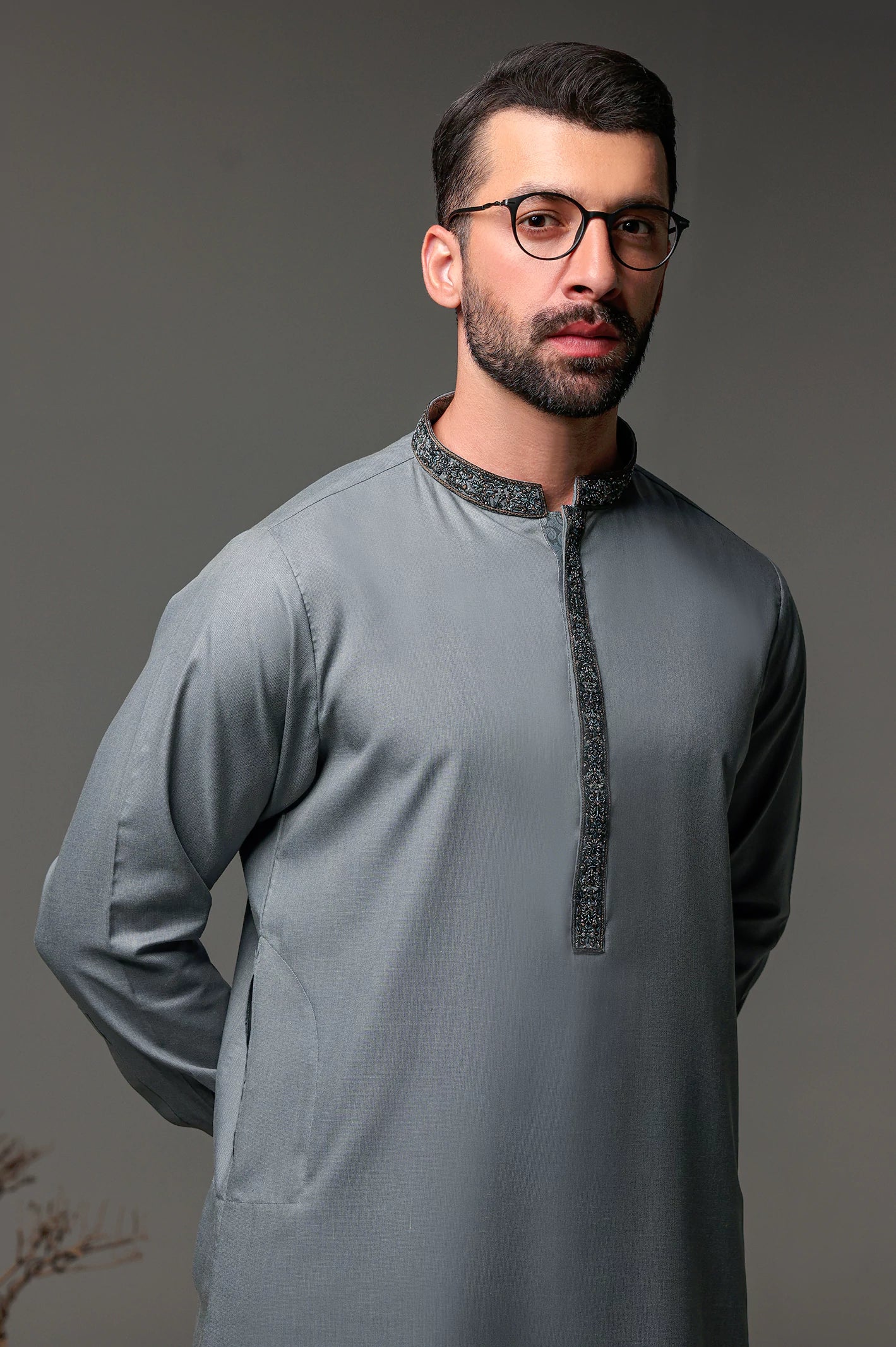 Dark Grey Wash & Wear Shalwar Kameez