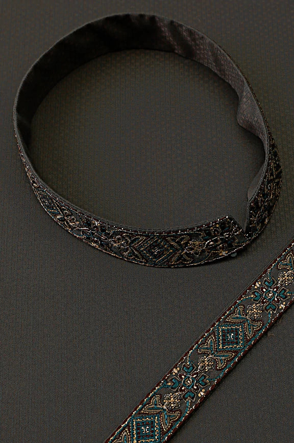 Premium Light Brown Wash & Wear Unstitched Fabric - Image 3