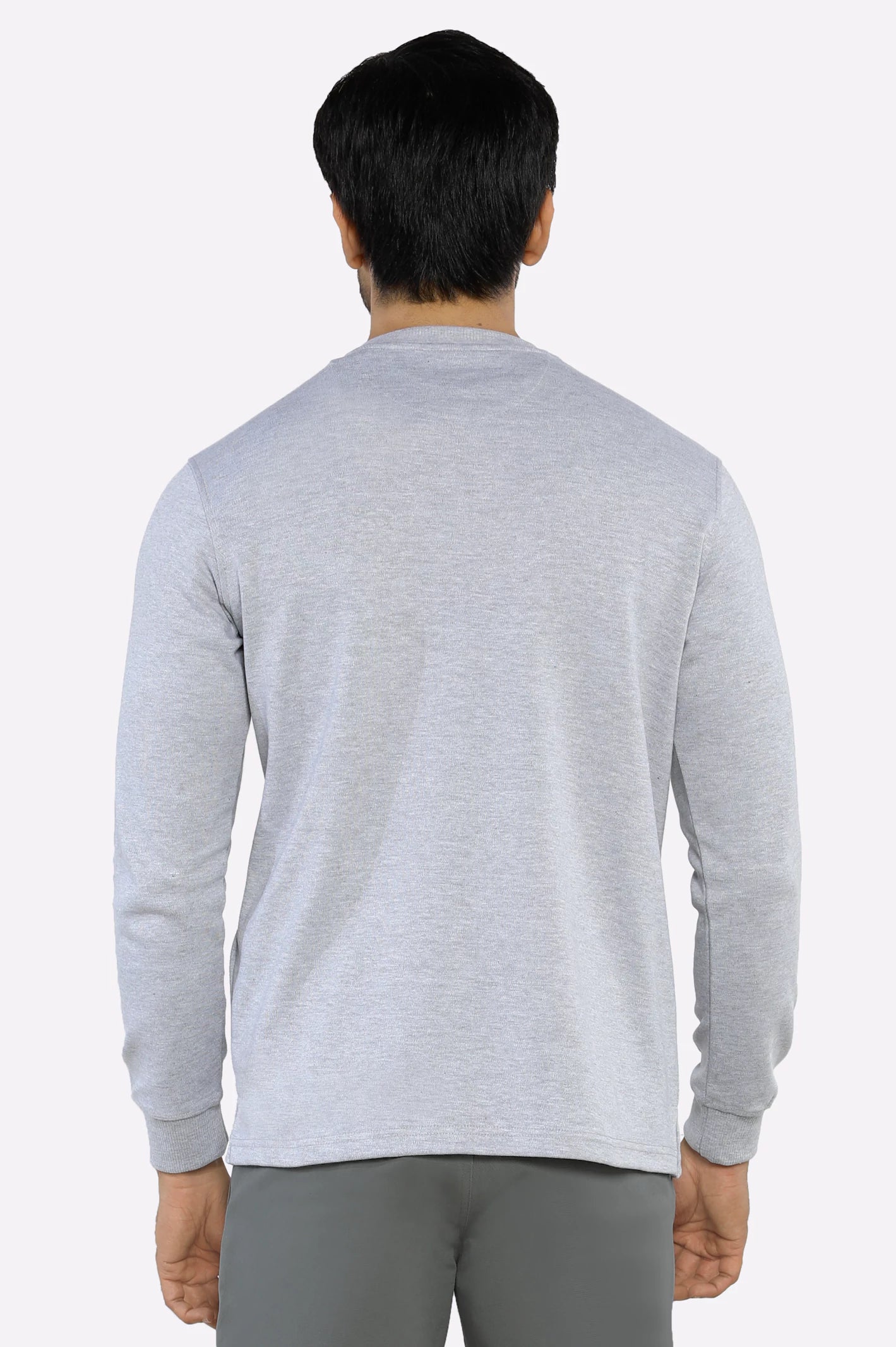 Heather Grey Full Sleeves T-Shirt - Image 3