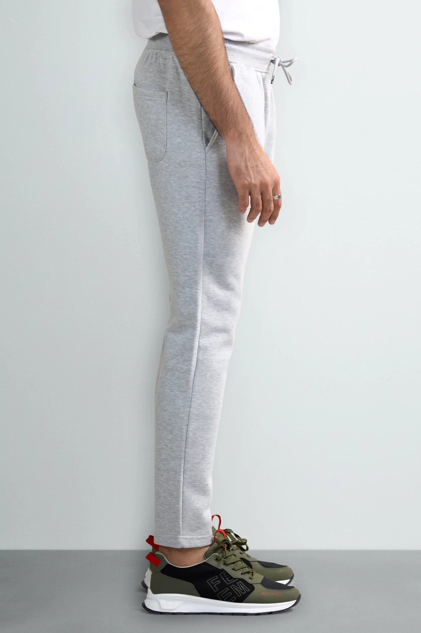 Heather Grey Casual Knitted Trouser - Image 2