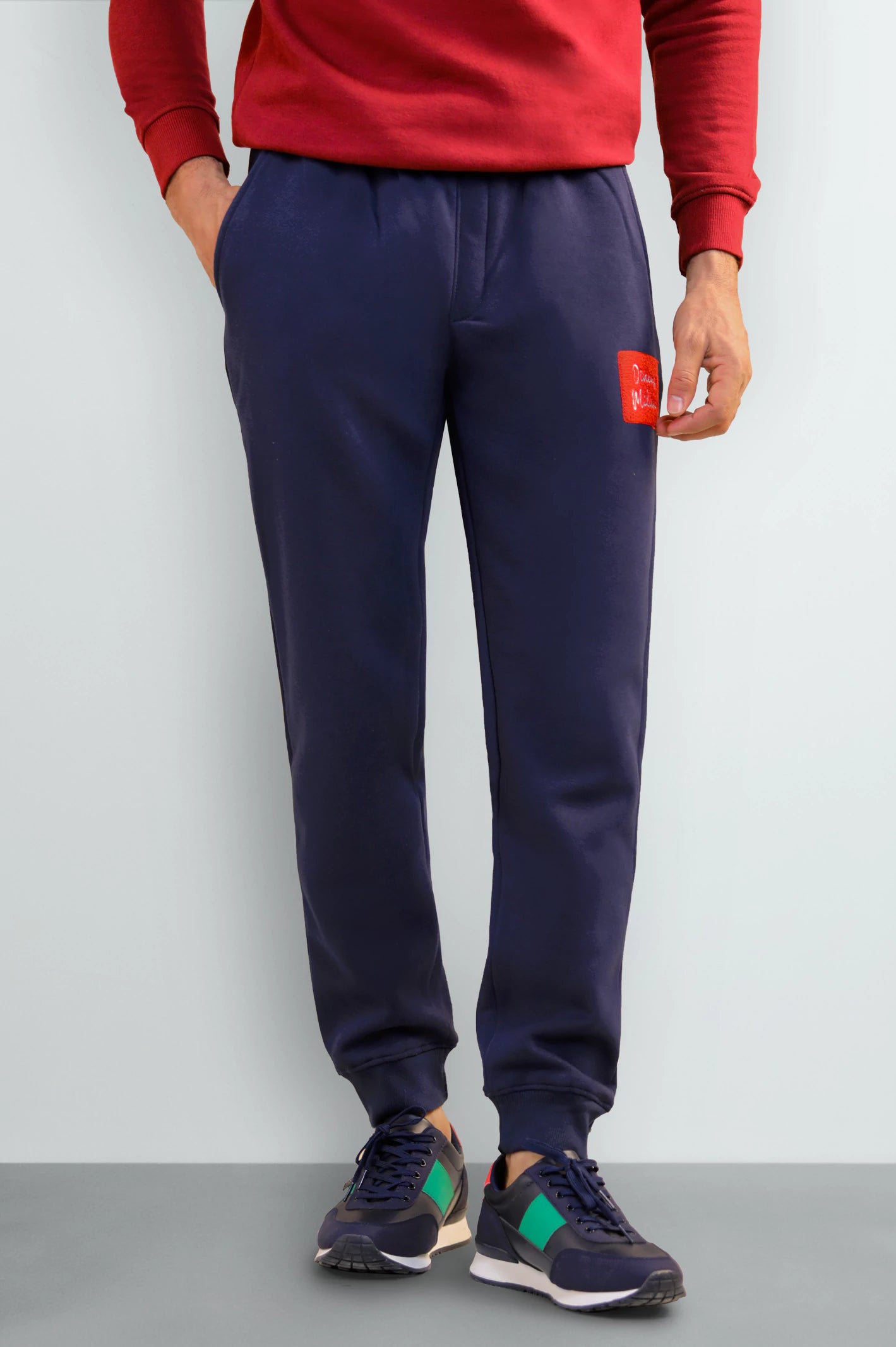Navy Blue Casual Knitted Trouser