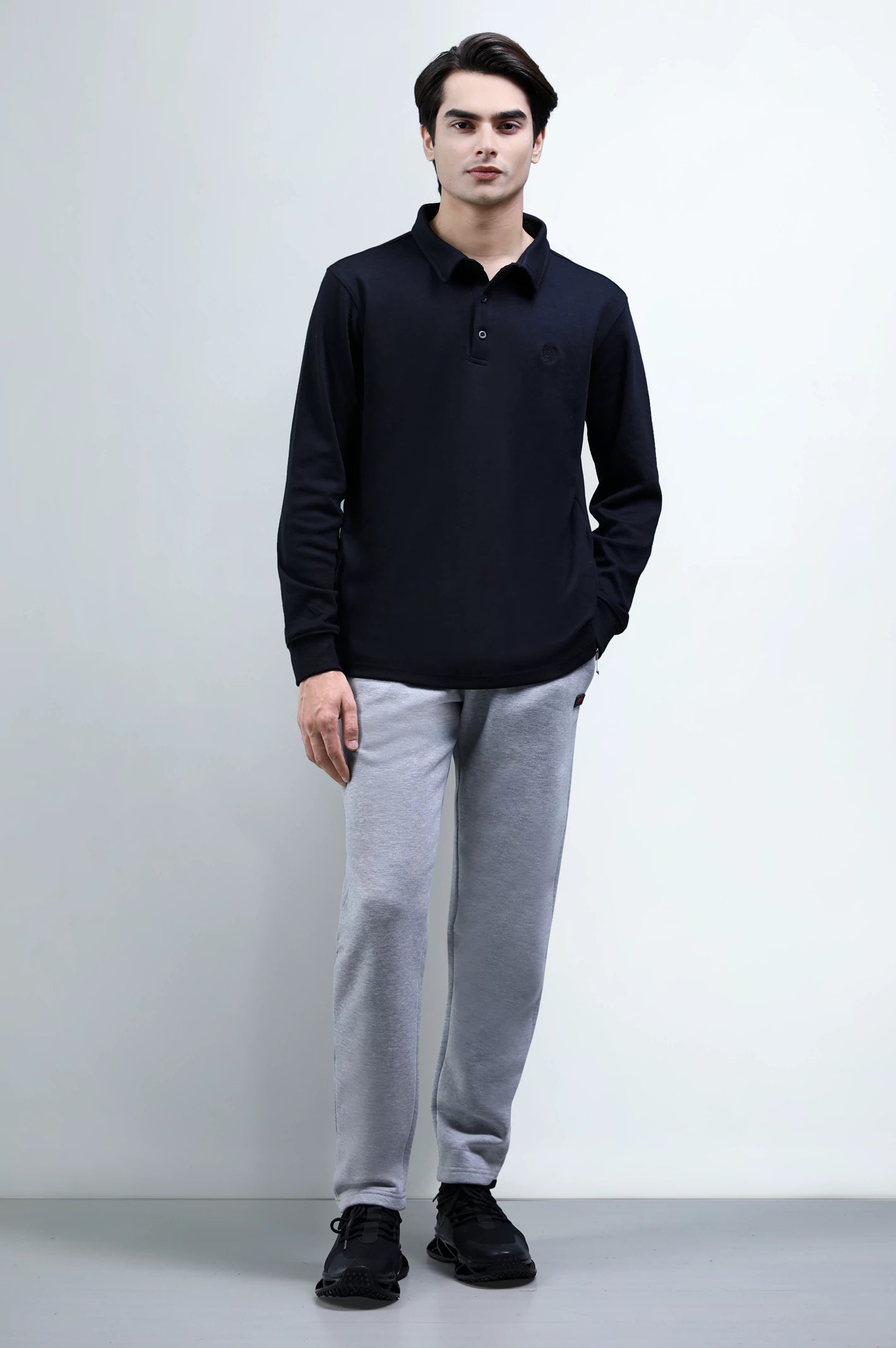 Black Long Sleeves Polo - Image 2