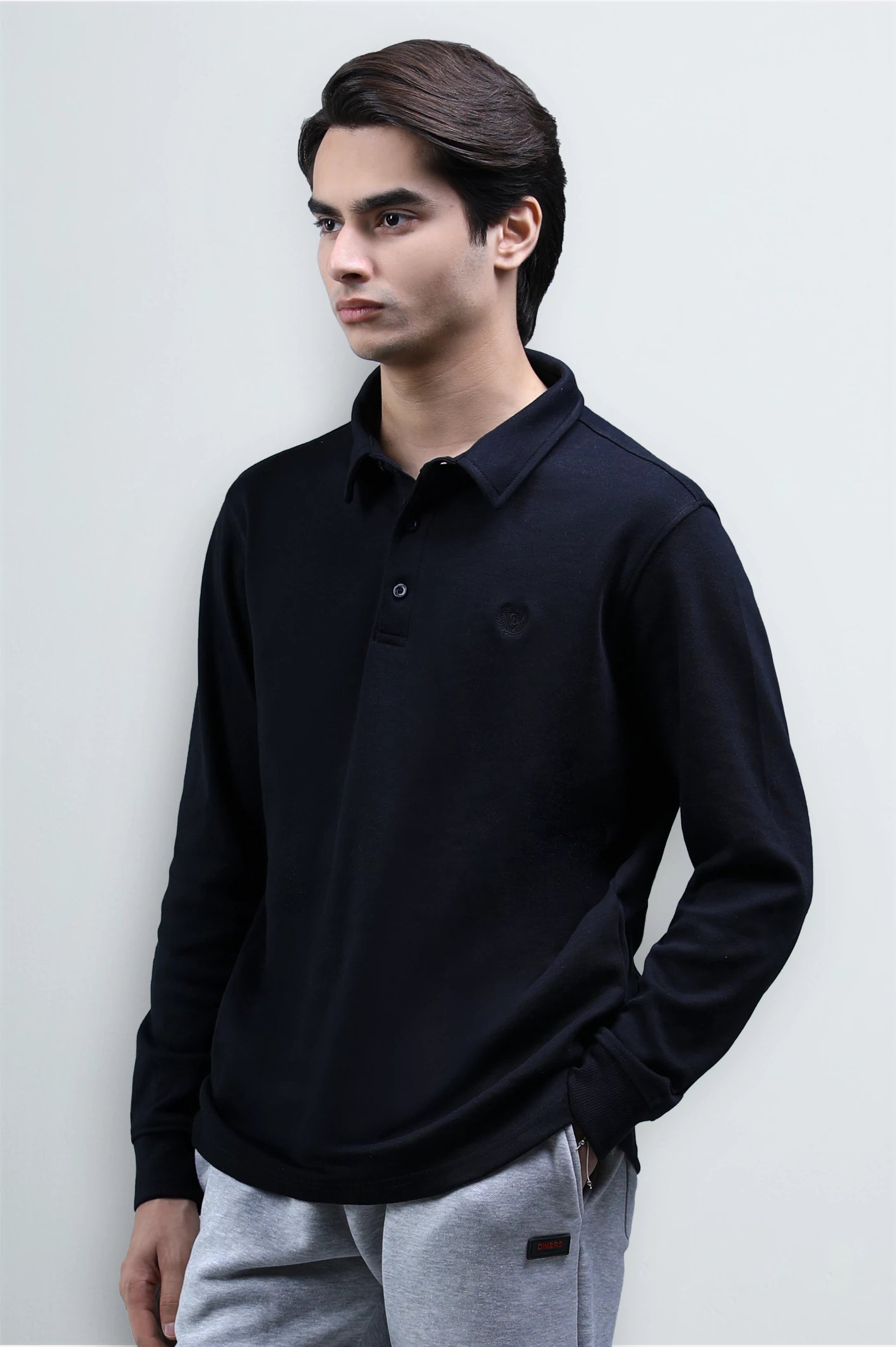 Black Long Sleeves Polo - Image 3