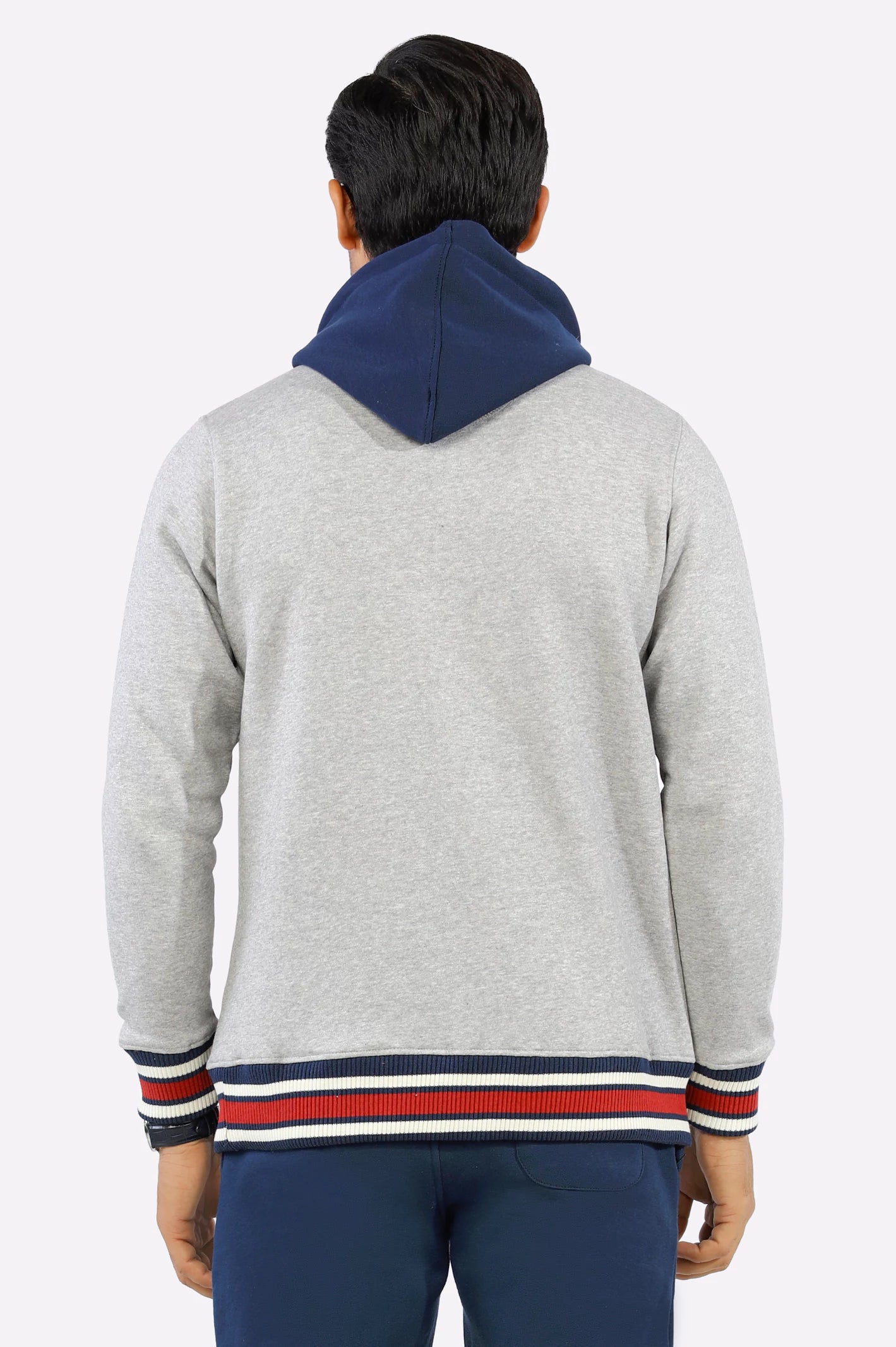 Heather Grey Embroidered Pullover Hoodie - Image 5