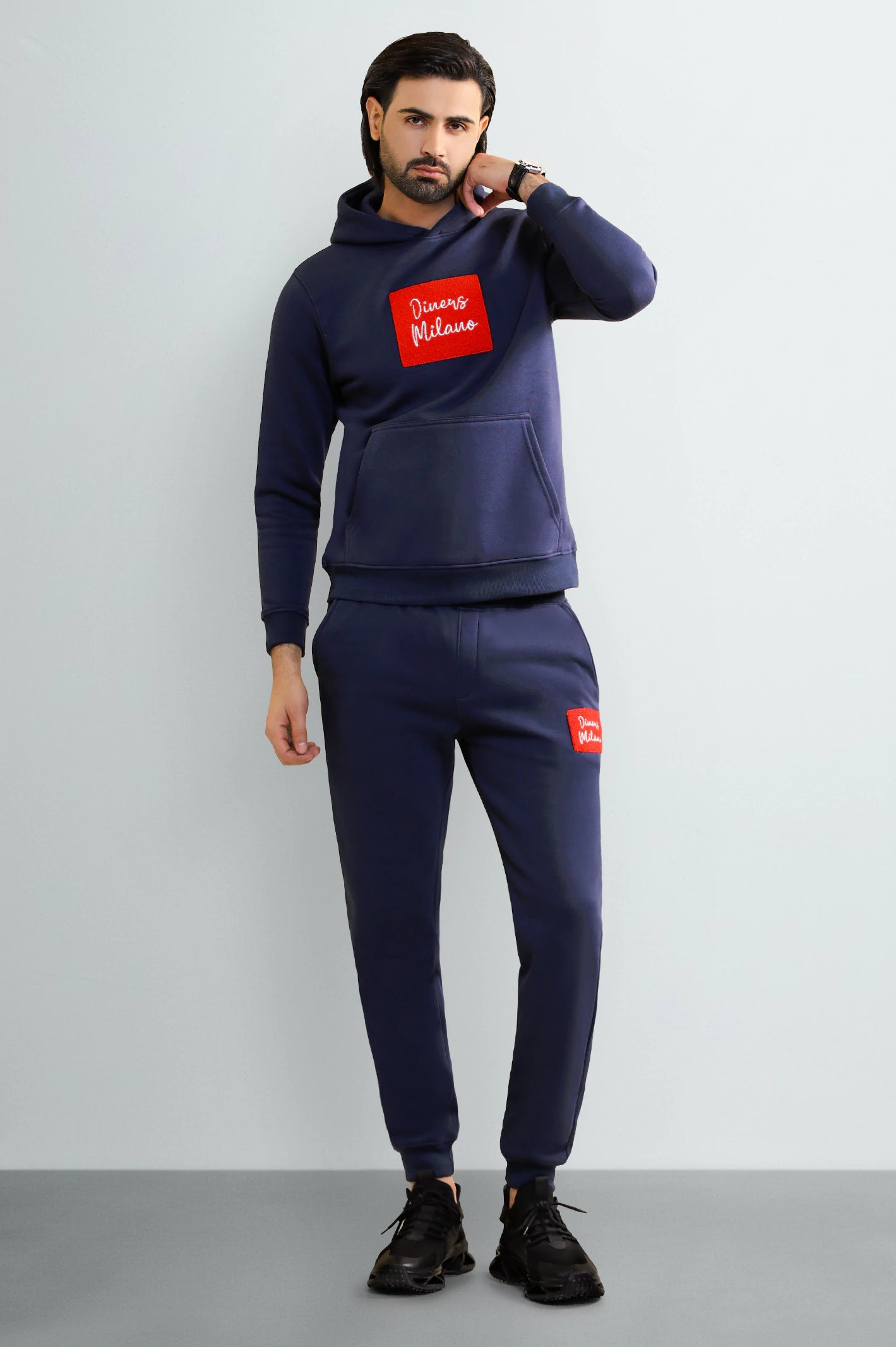 Navy Blue Pullover Hoodie - Image 2