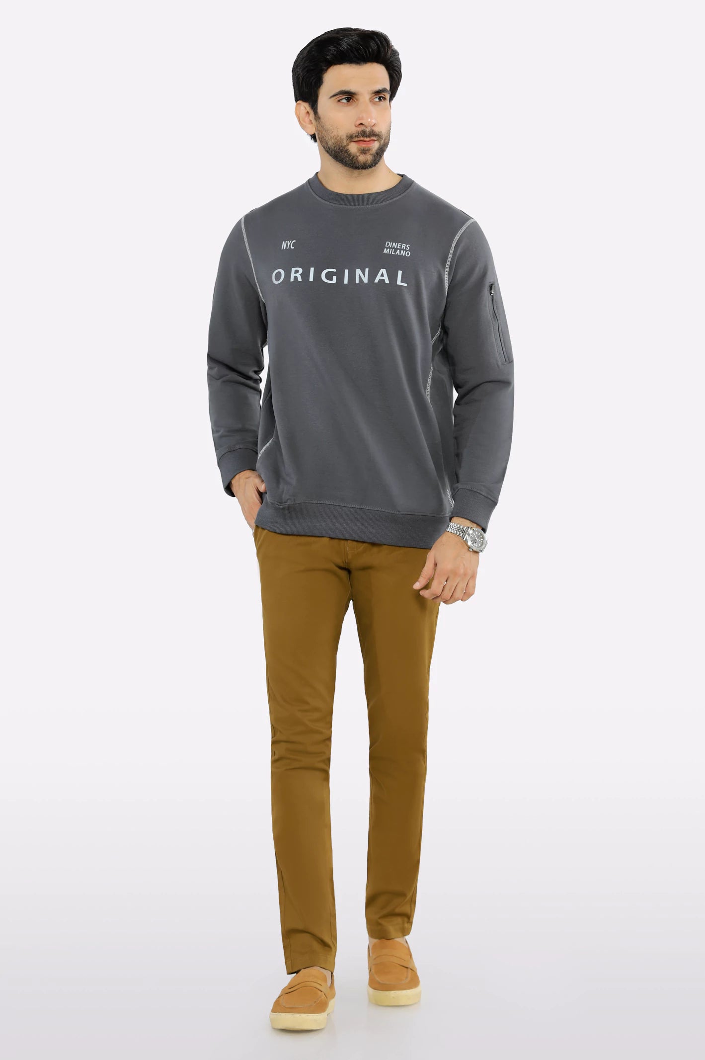 Printed Crew Neck Sweatshirt - Image 2