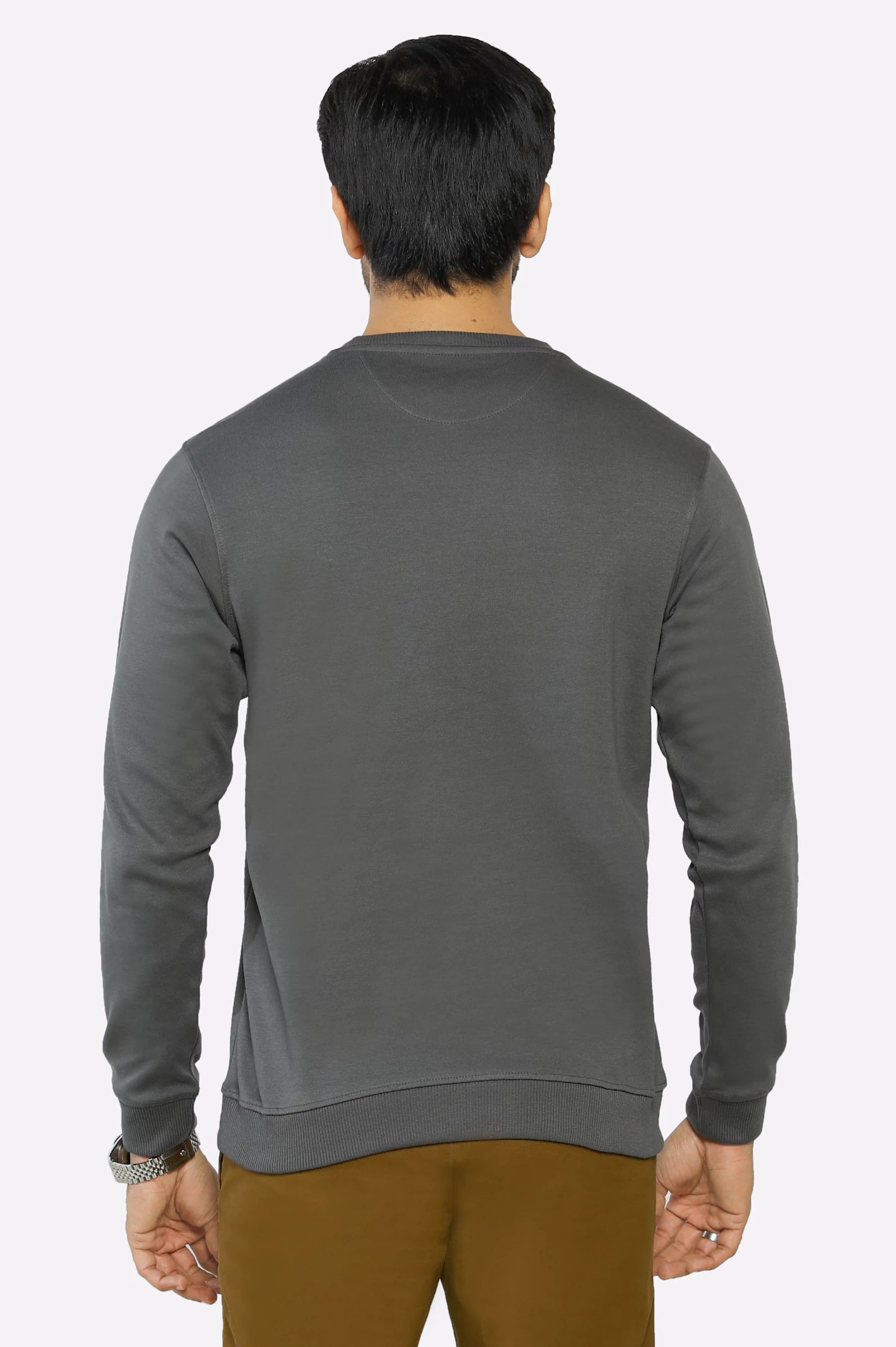 Crew Neck Plain Sweatshirt - Image 3