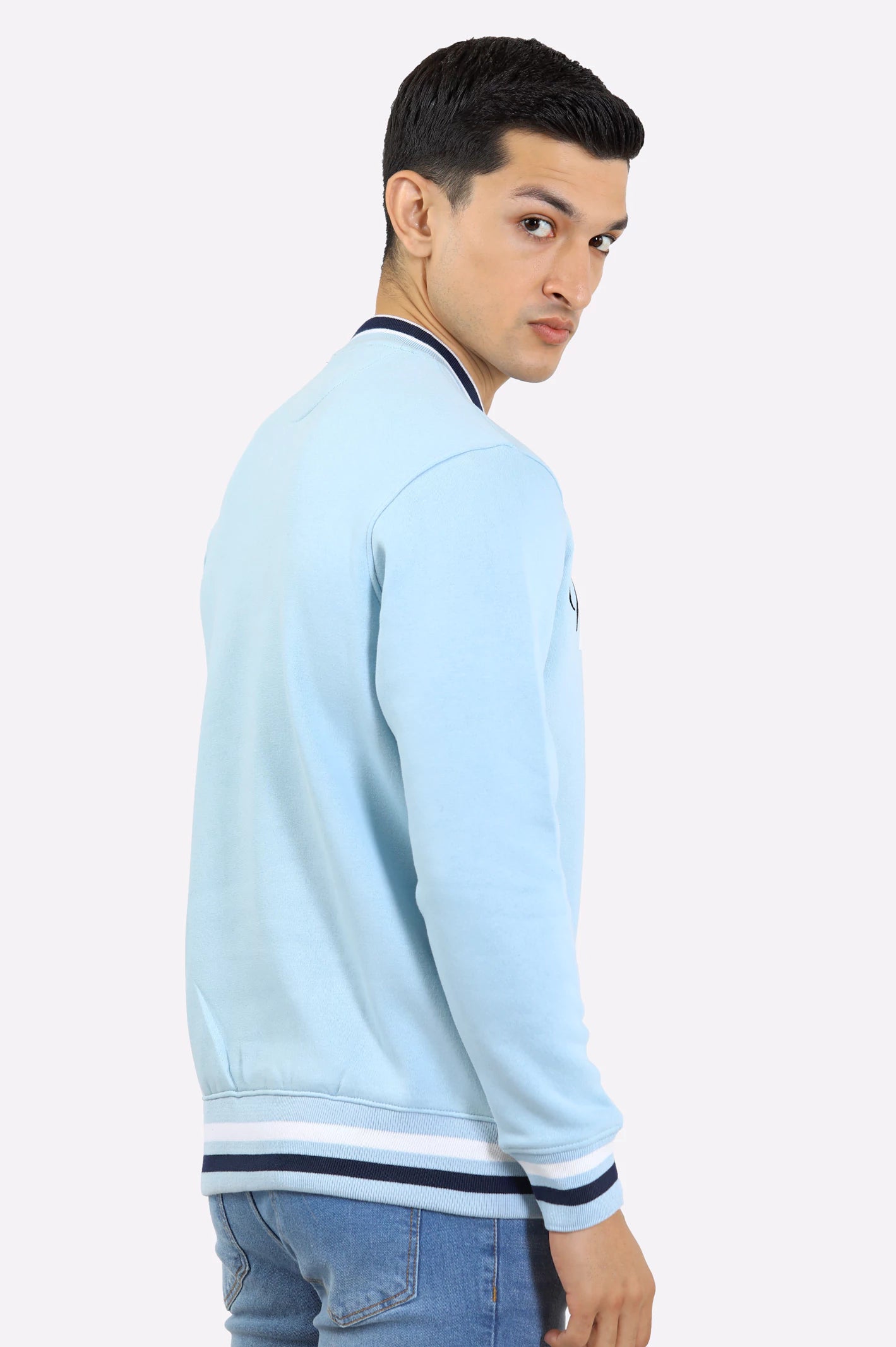 Ice Blue Graphic Print Sweatshirt - Image 3