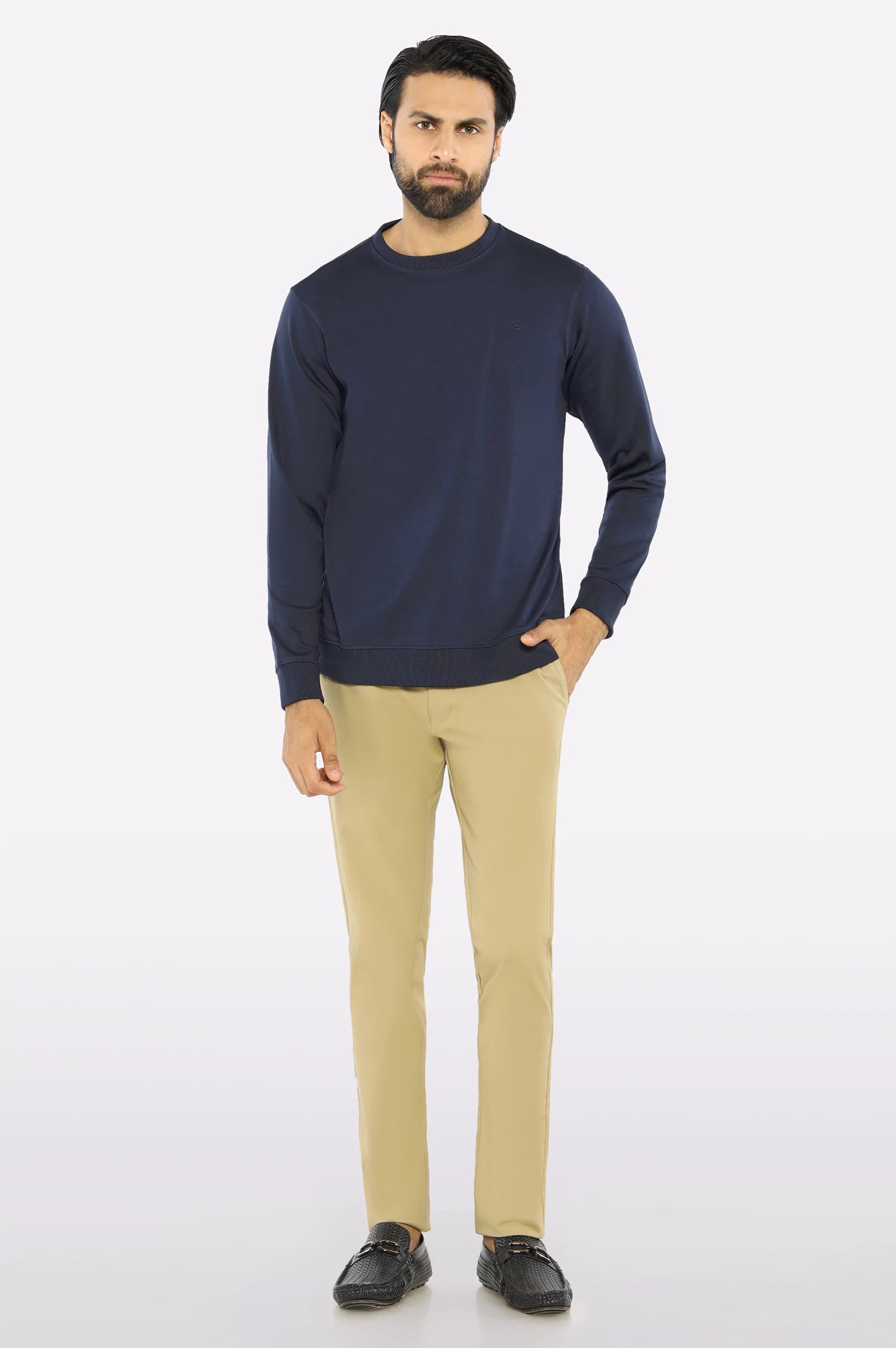 Navy Blue Plain Sweatshirt - Image 2
