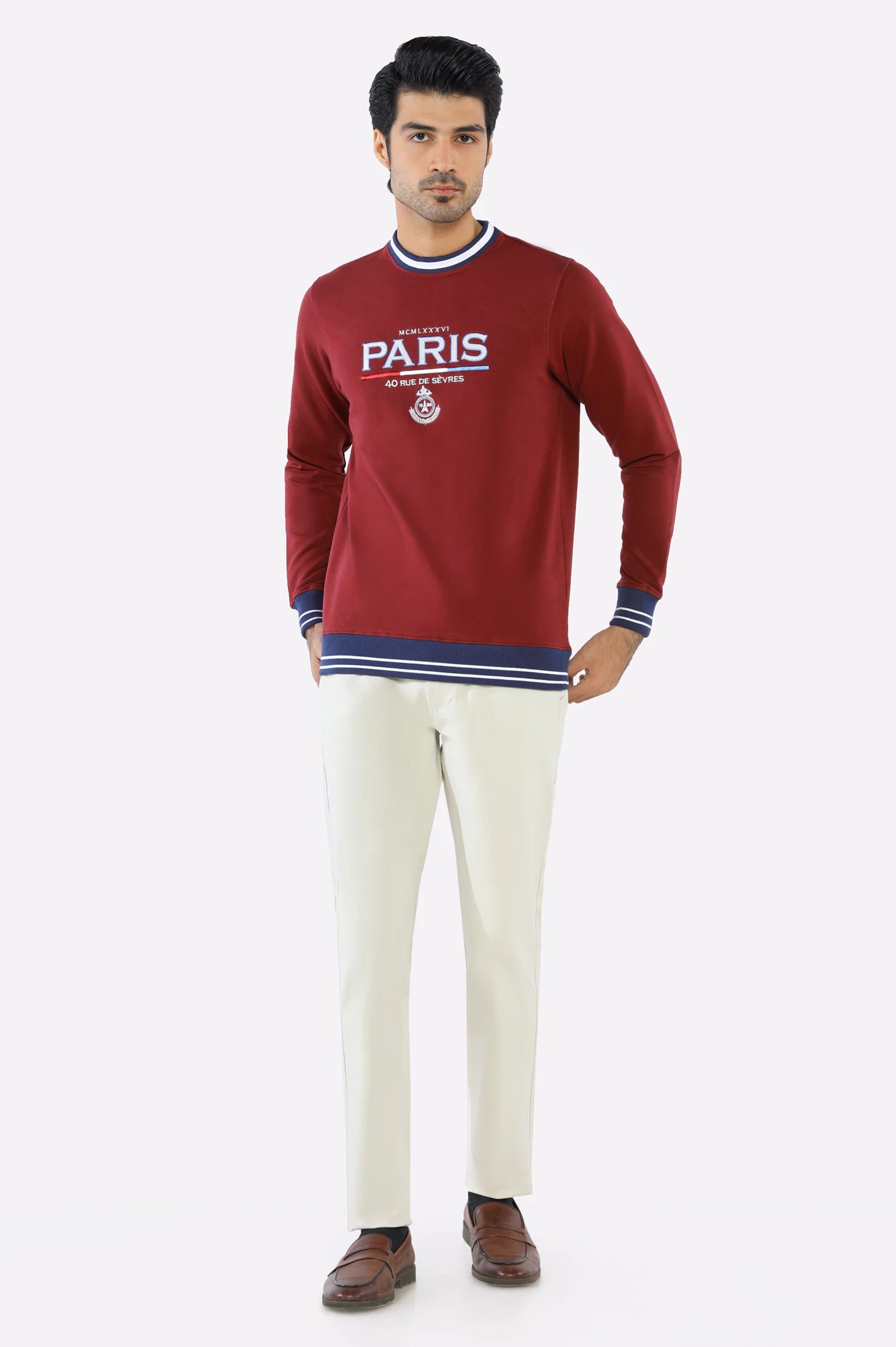 Burgundy Embroidered Sweatshirt - Image 2