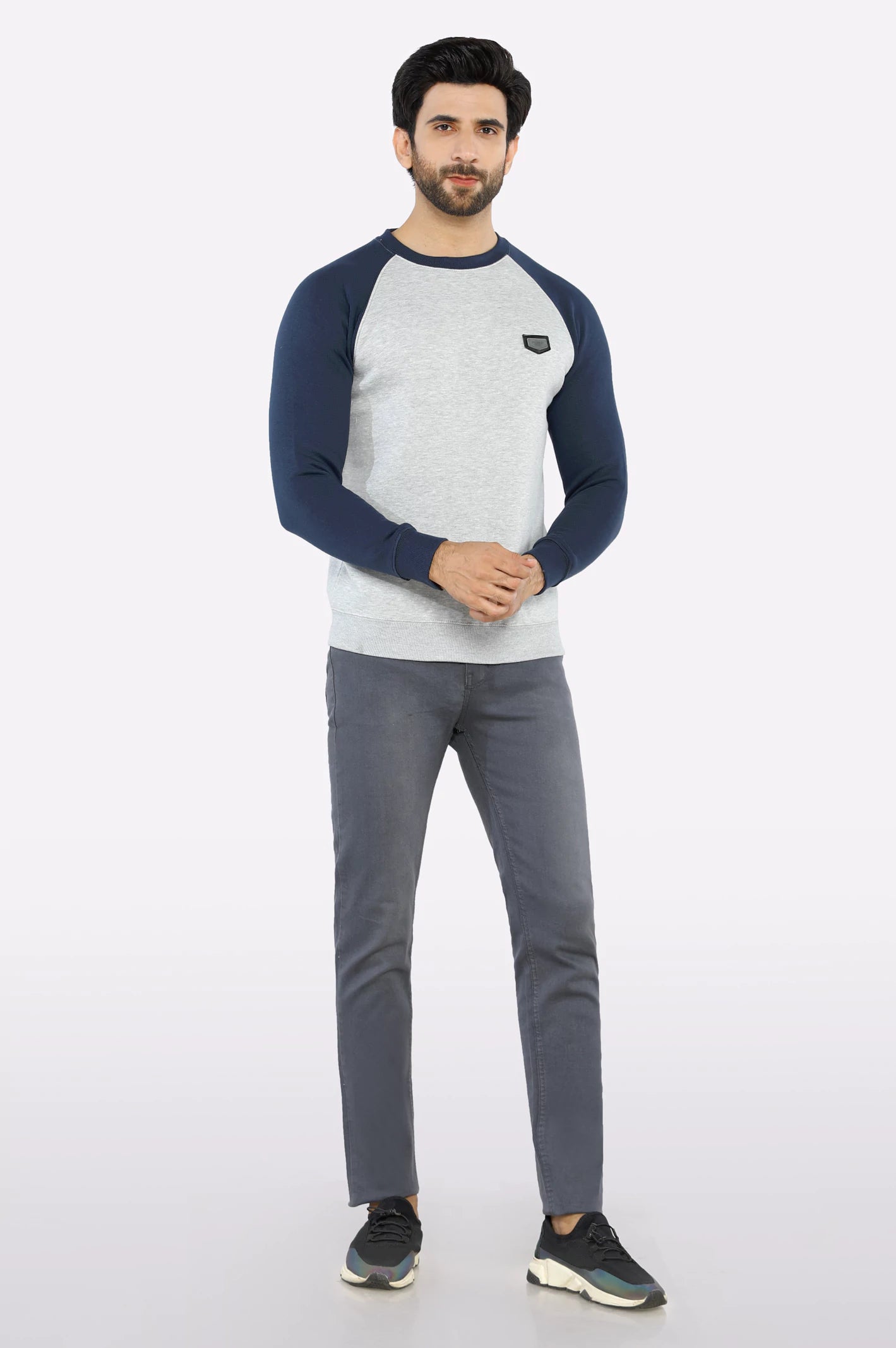 Heather Grey Badge Sweatshirt - Image 2