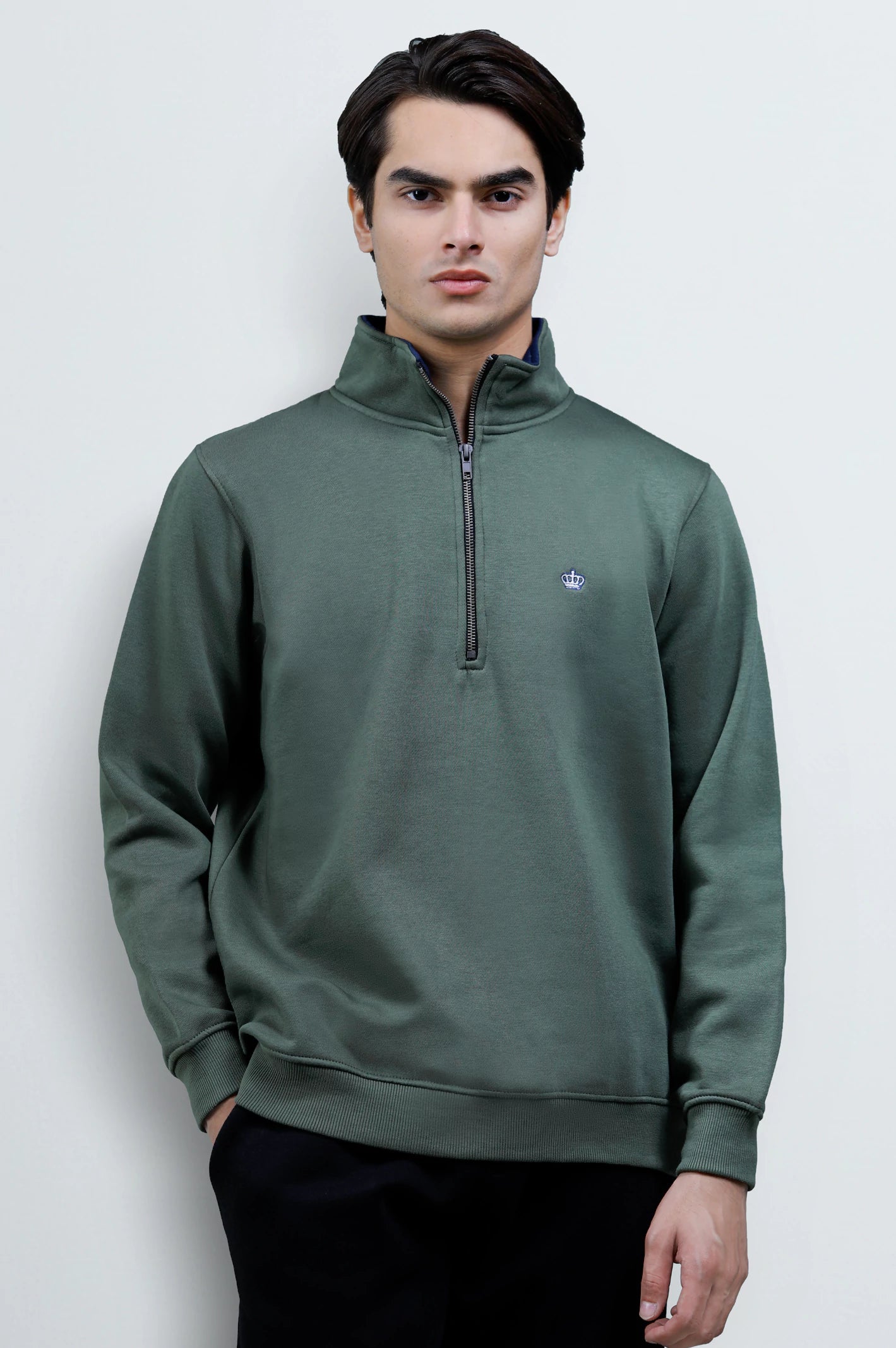 Khaki Zipper Sweatshirt