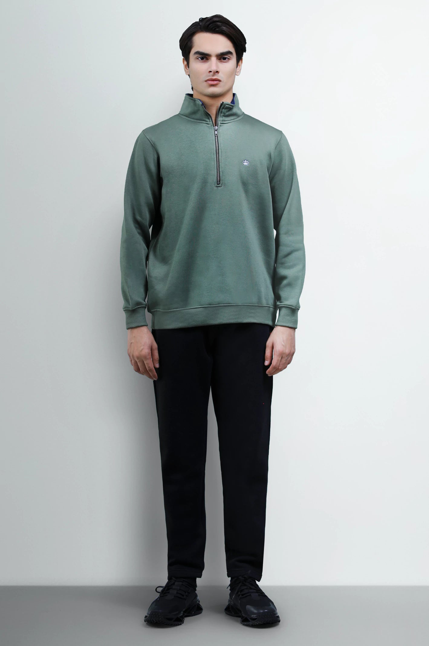 Khaki Zipper Sweatshirt - Image 2