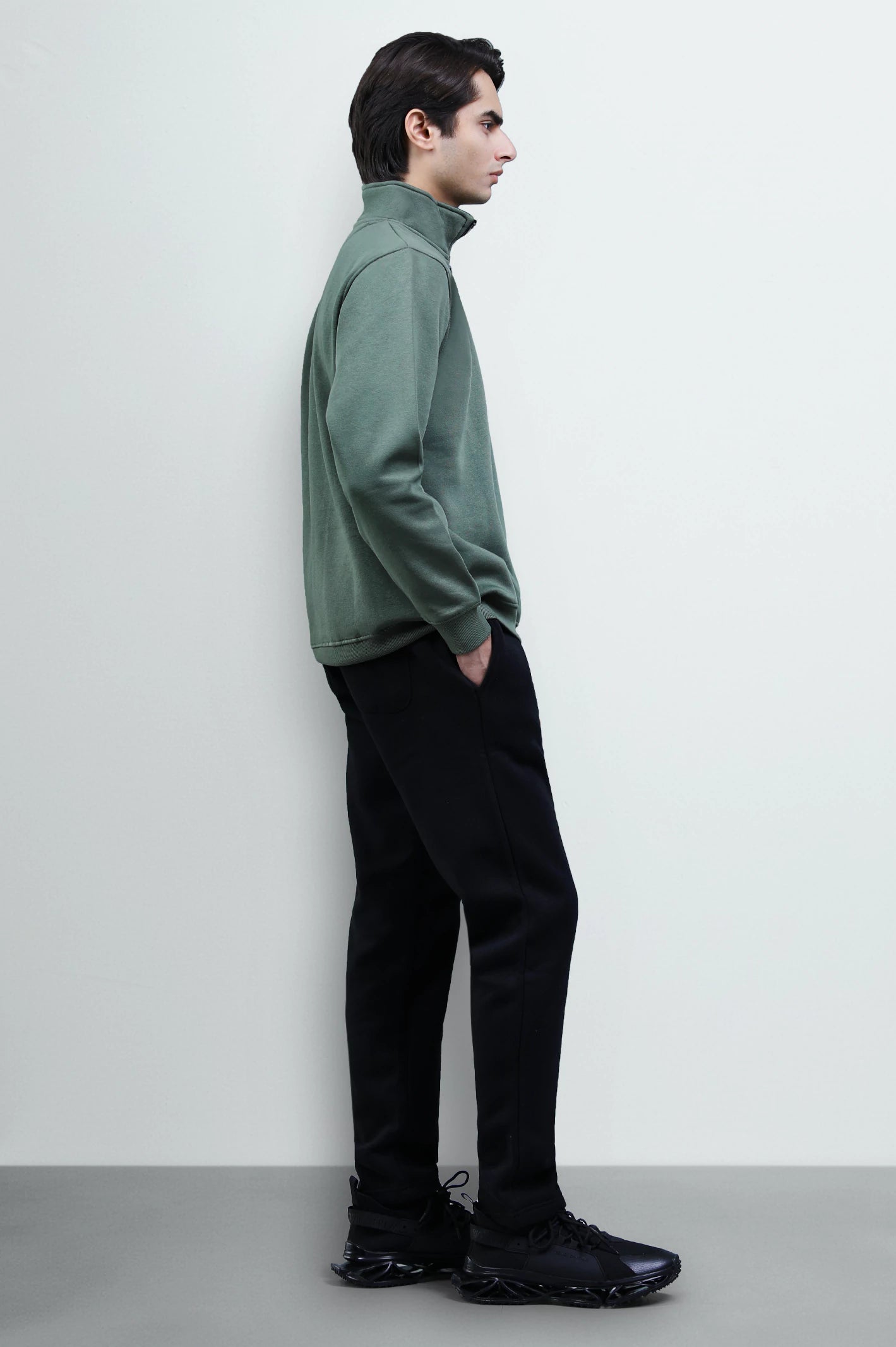 Khaki Zipper Sweatshirt - Image 3