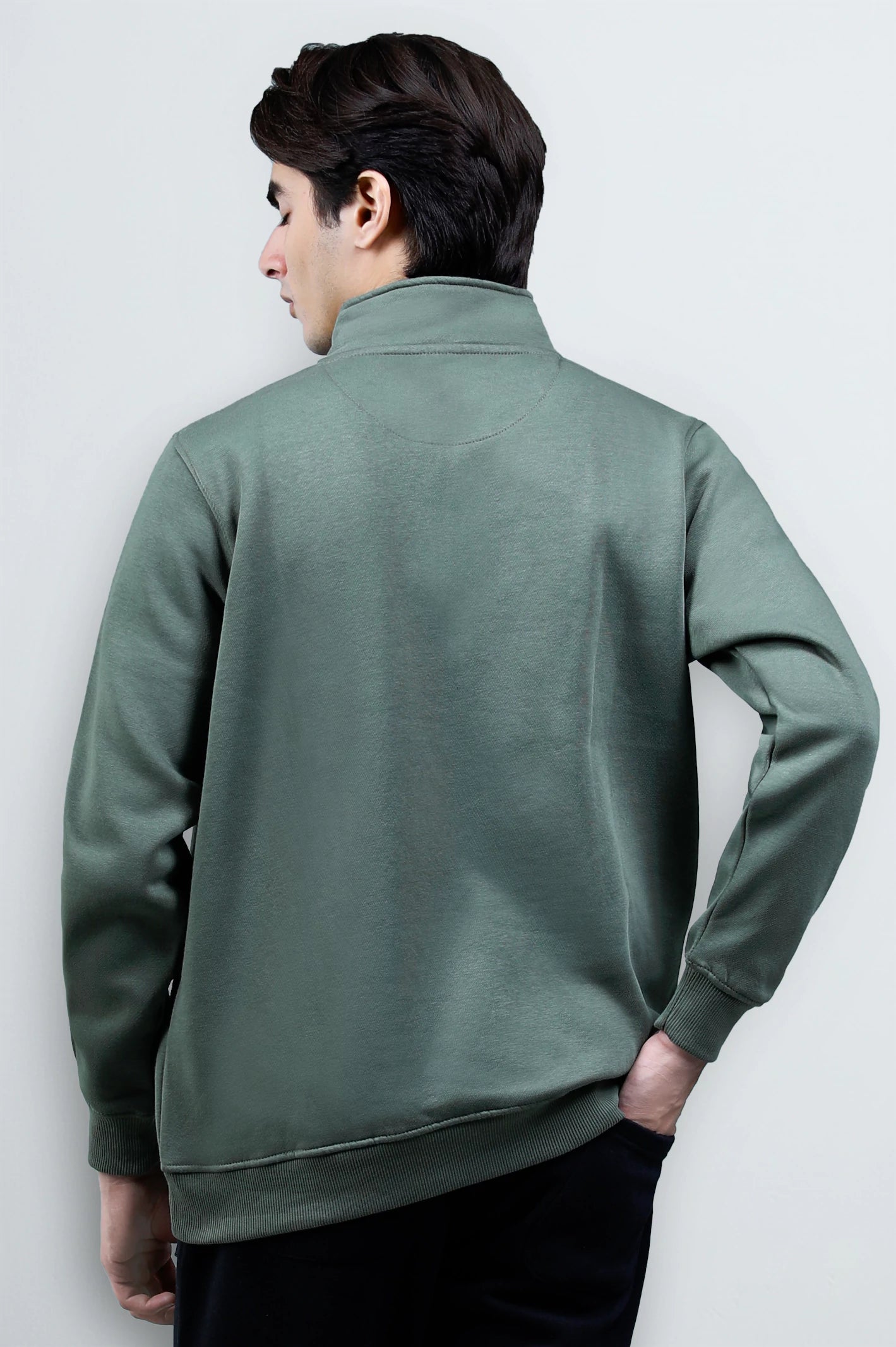 Khaki Zipper Sweatshirt - Image 5