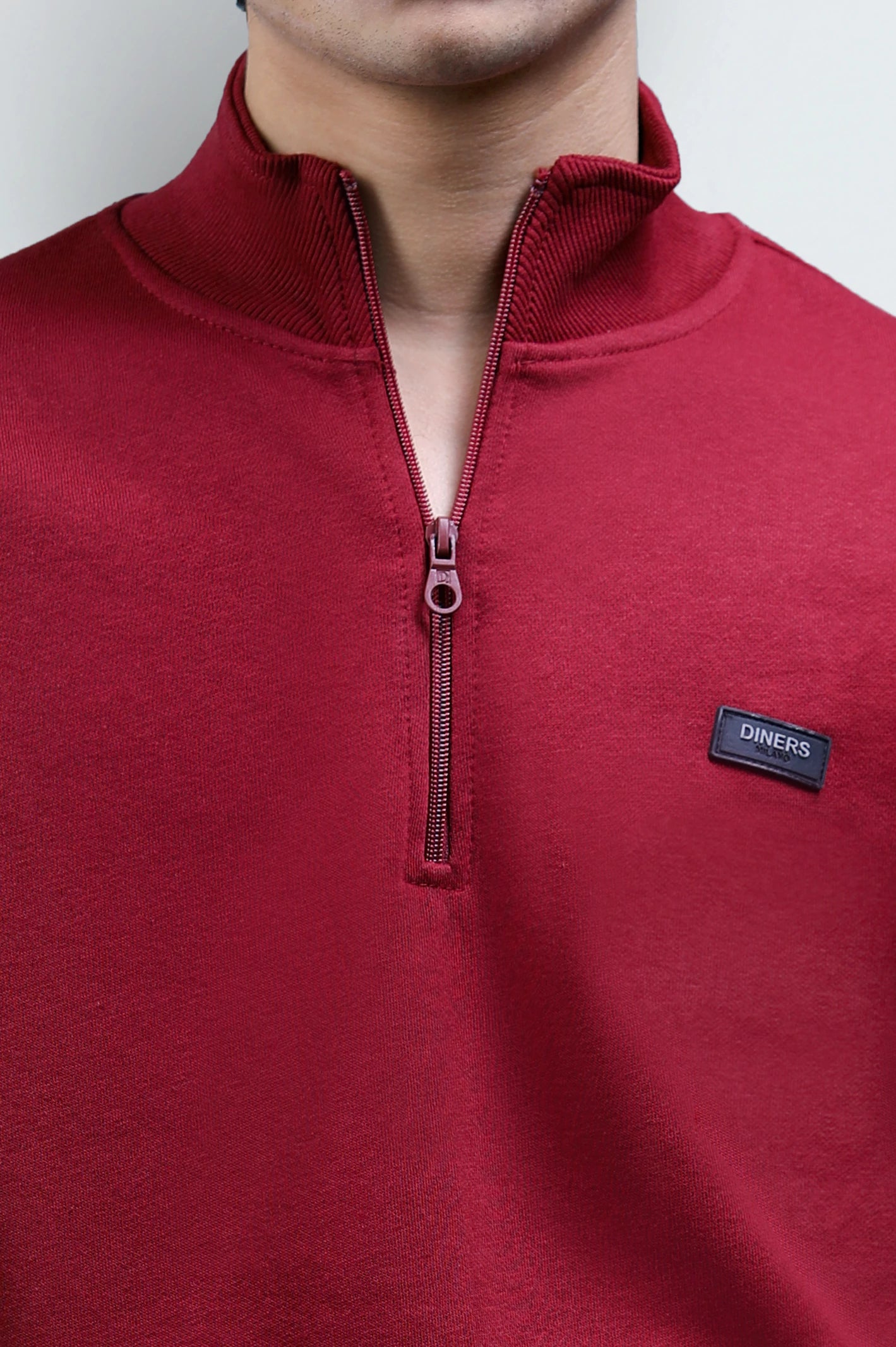 Burgundy Quarter Zip Sweatshirt - Image 3