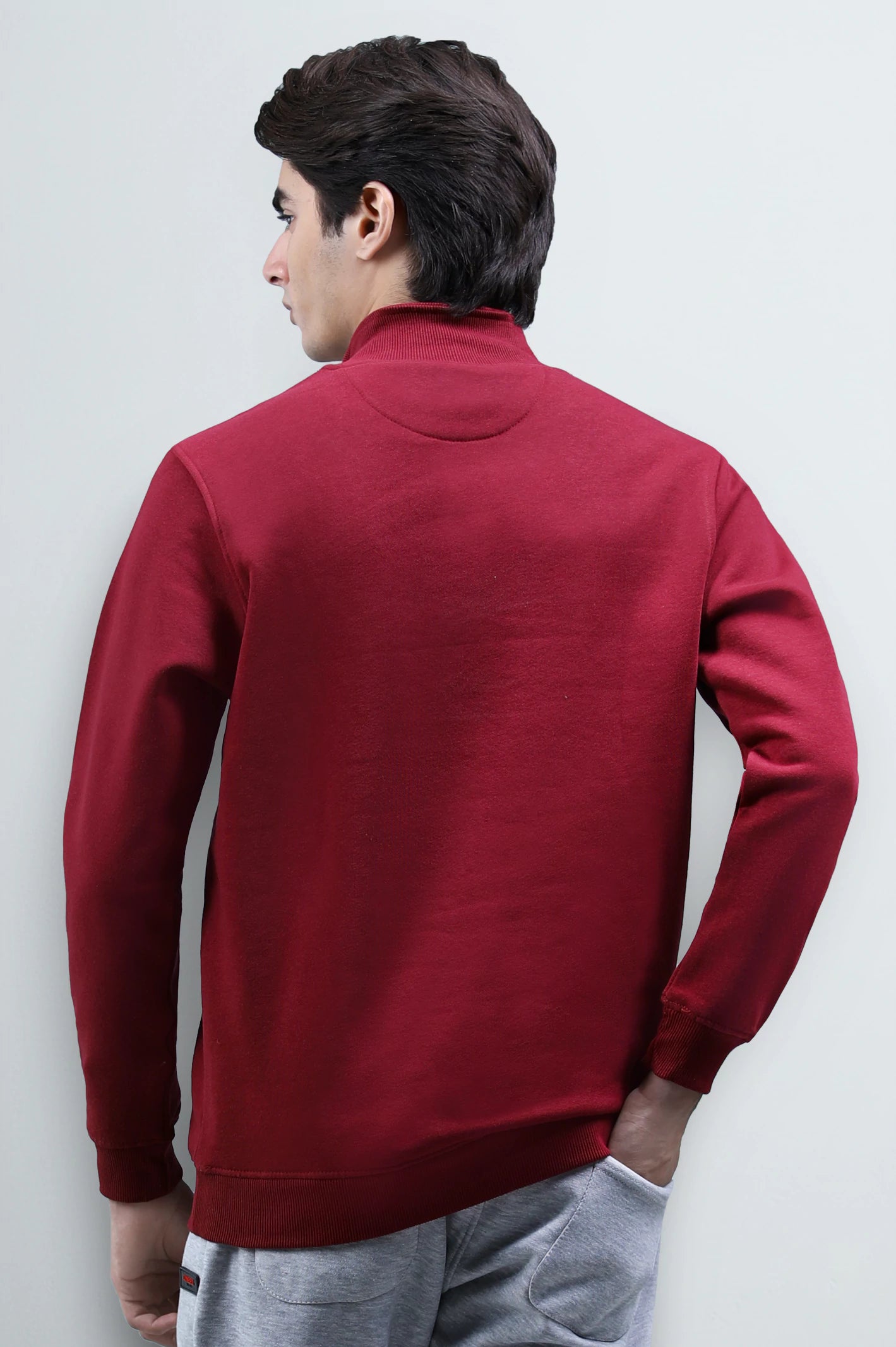 Burgundy Quarter Zip Sweatshirt - Image 5