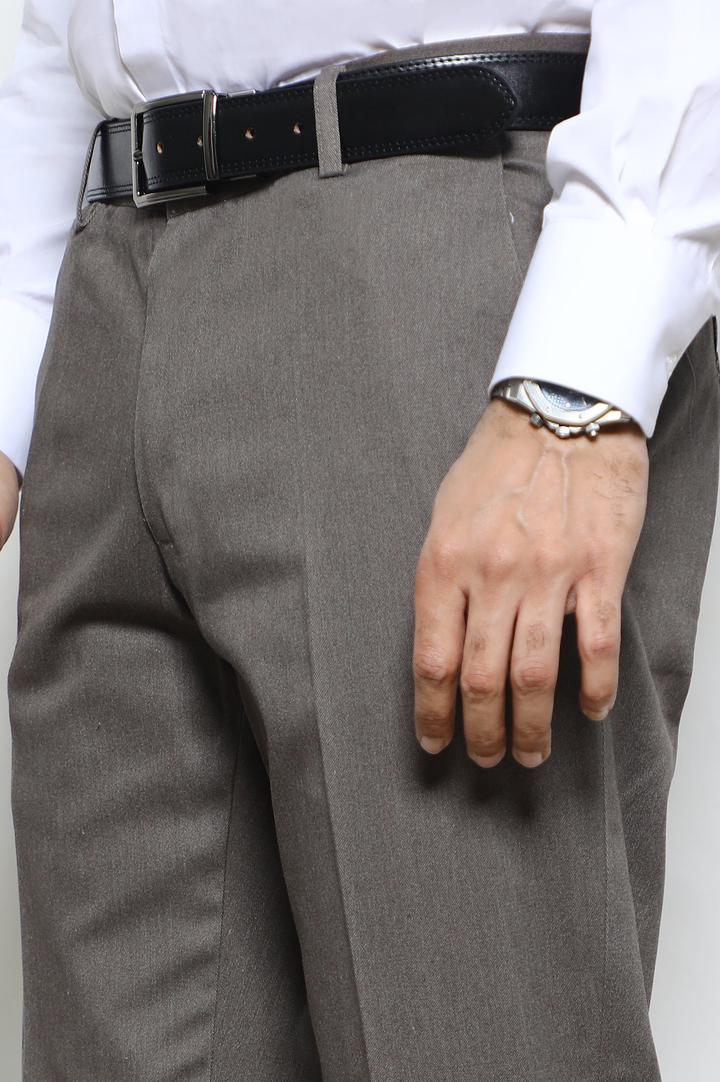 Brown Cotton Smart Fit Trouser - Image 2