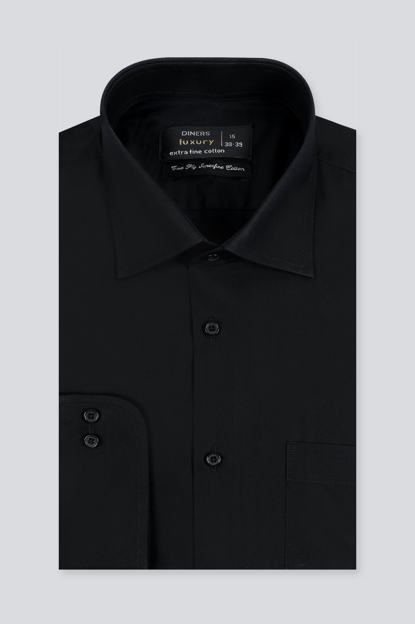 Black Plain Formal Men Shirt