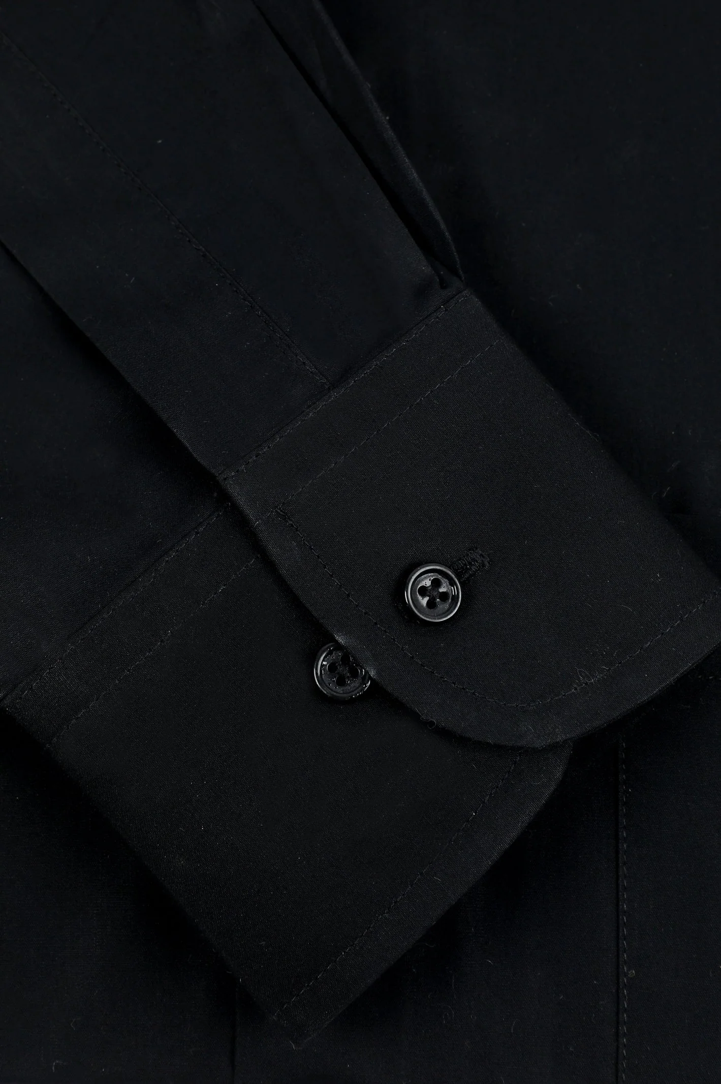 Black Plain Formal Men Shirt - Image 3