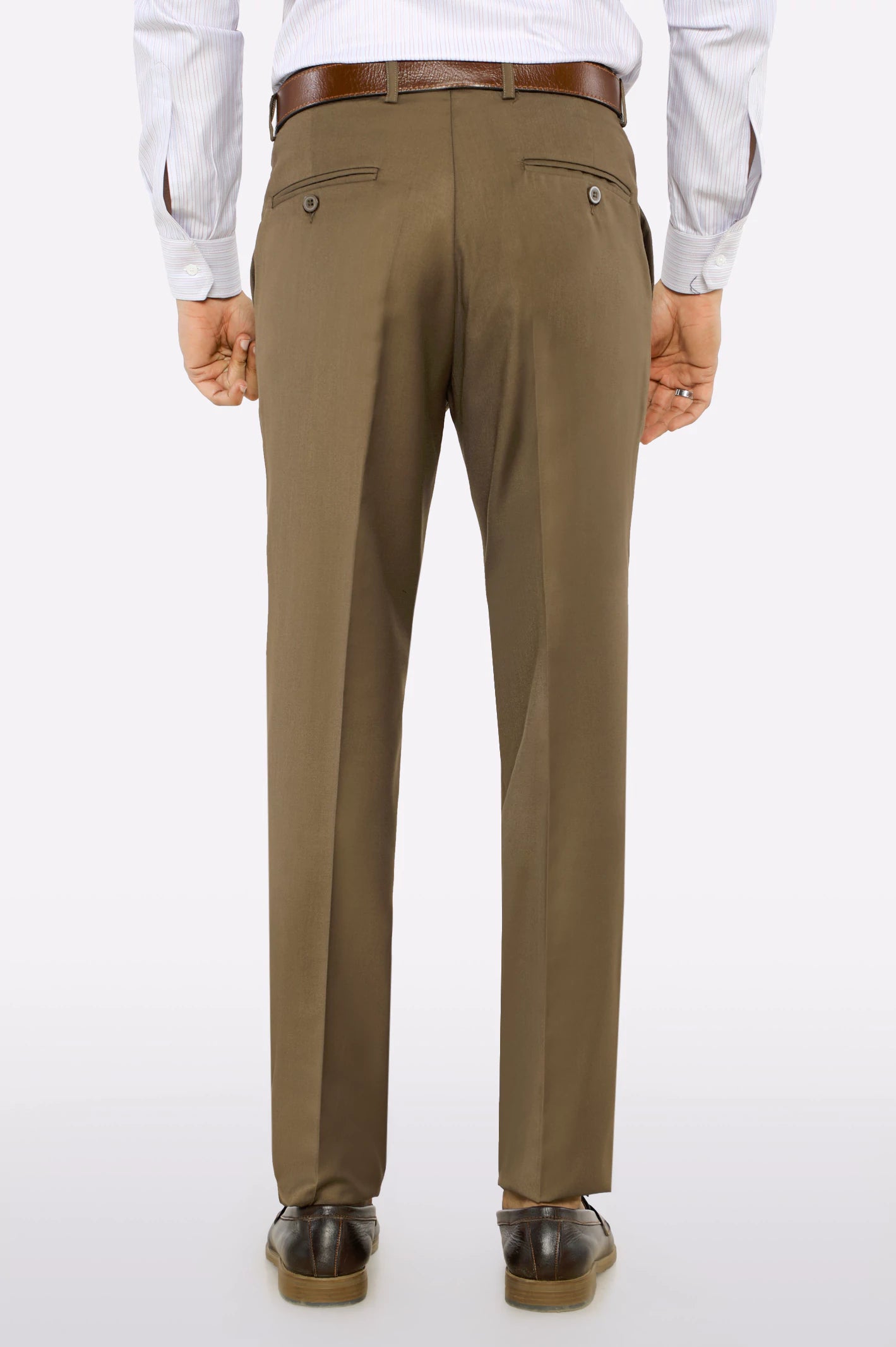 Brown Regular Fit Formal Trouser - Image 3