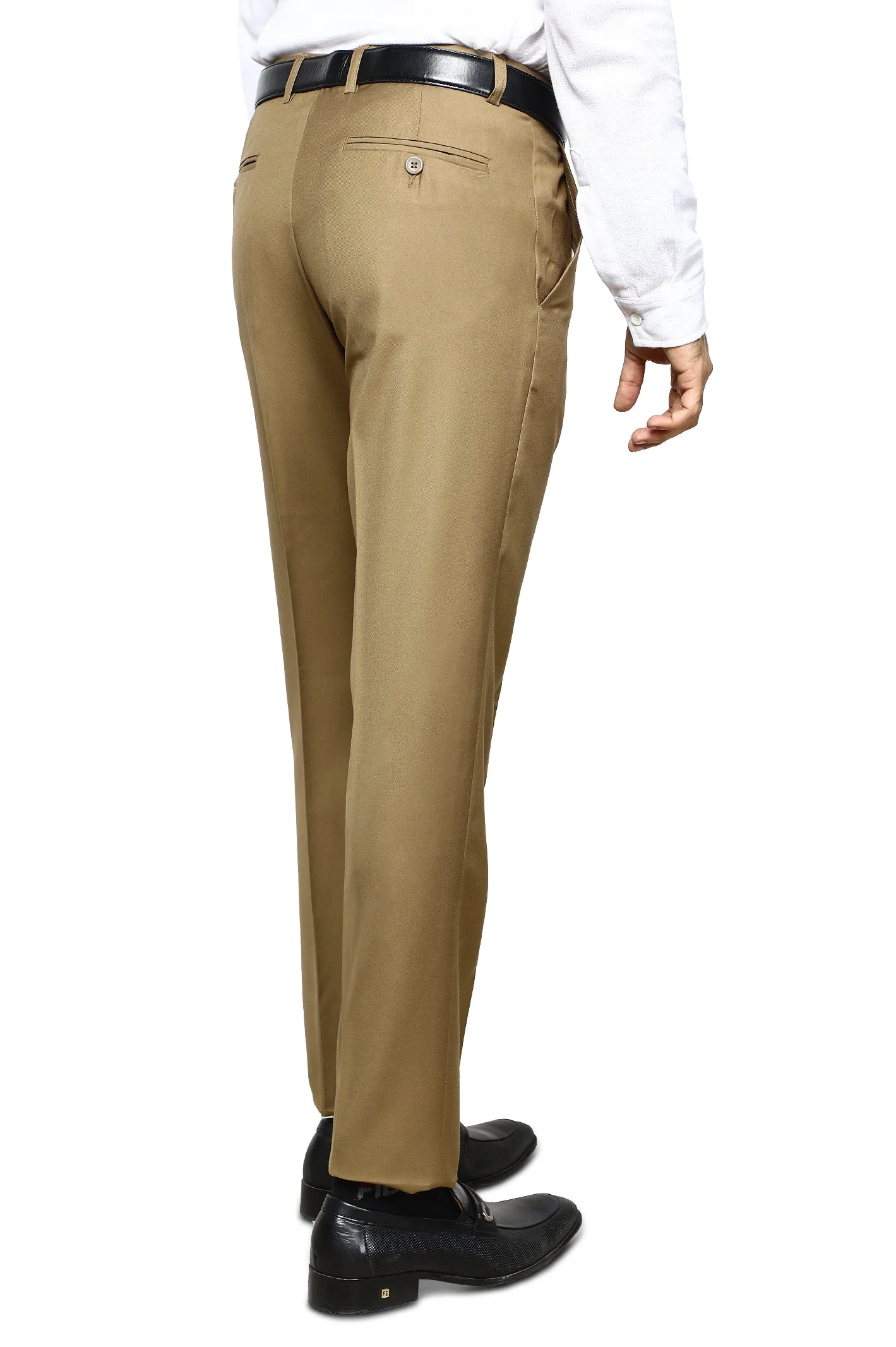 Dark Fawn Wash & Wear Regular Fit Trouser - Image 3