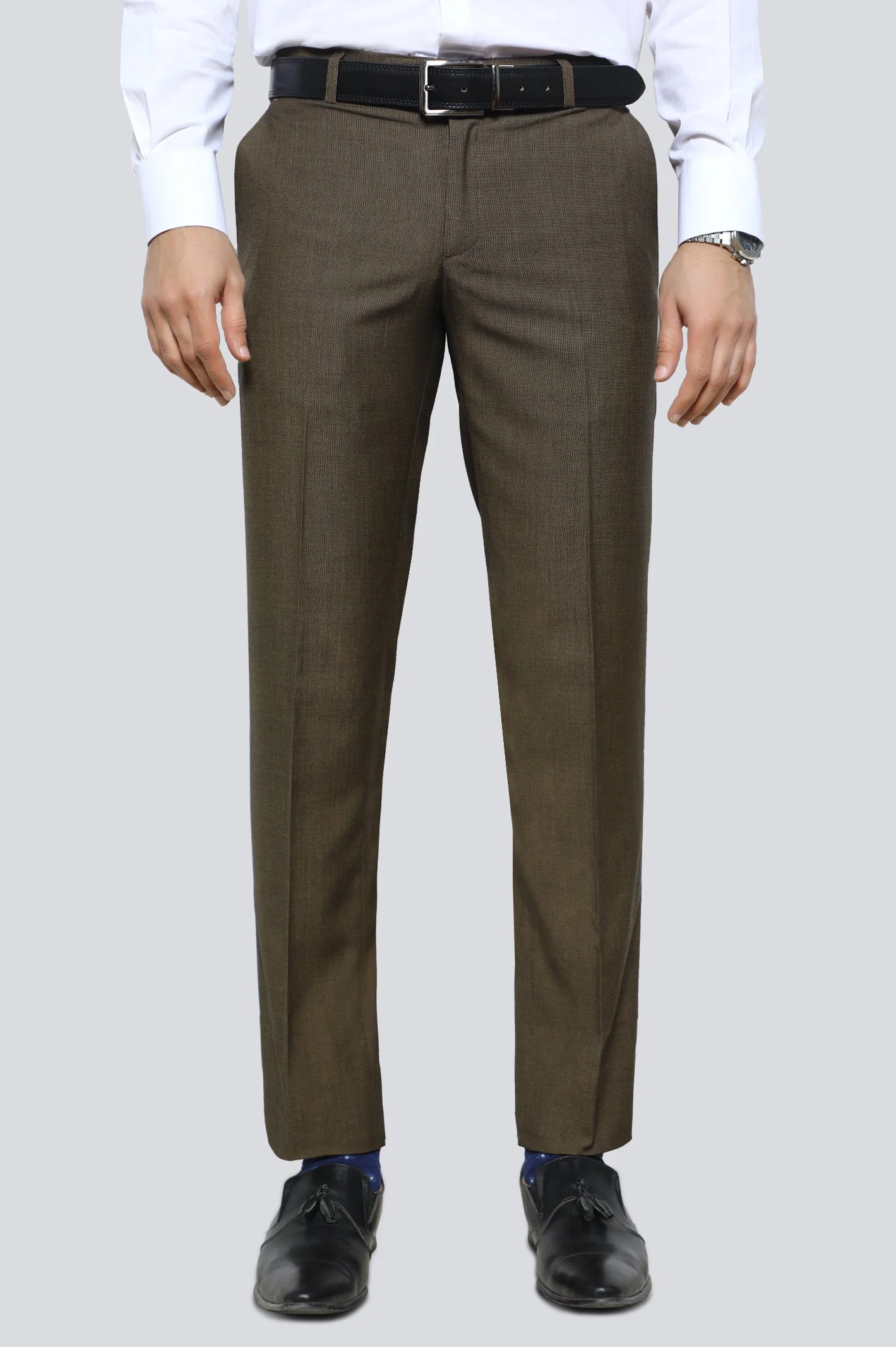 Brown Wash & Wear Smart Fit Trouser