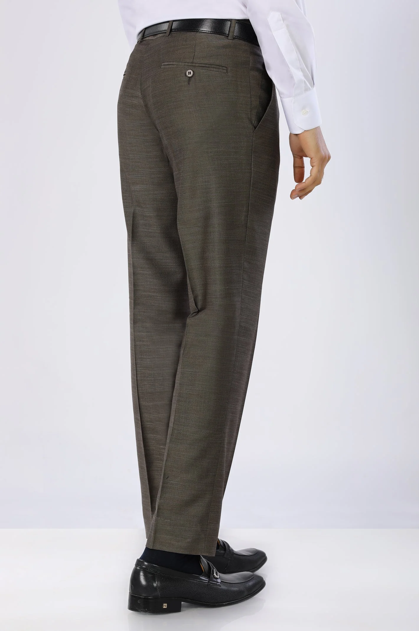 Brown Wash & Wear Regular Fit Trouser - Image 3